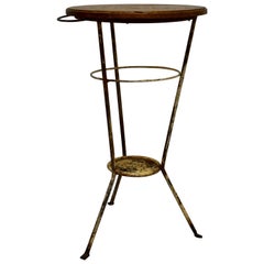 Antique Oak and Wrought Iron Washstand