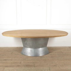 20th Century French Oak and Zinc Dining Table