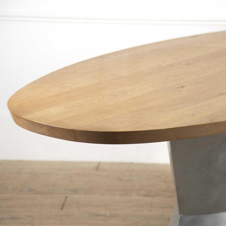 Oak and Zinc Dining Table For Sale at 1stDibs