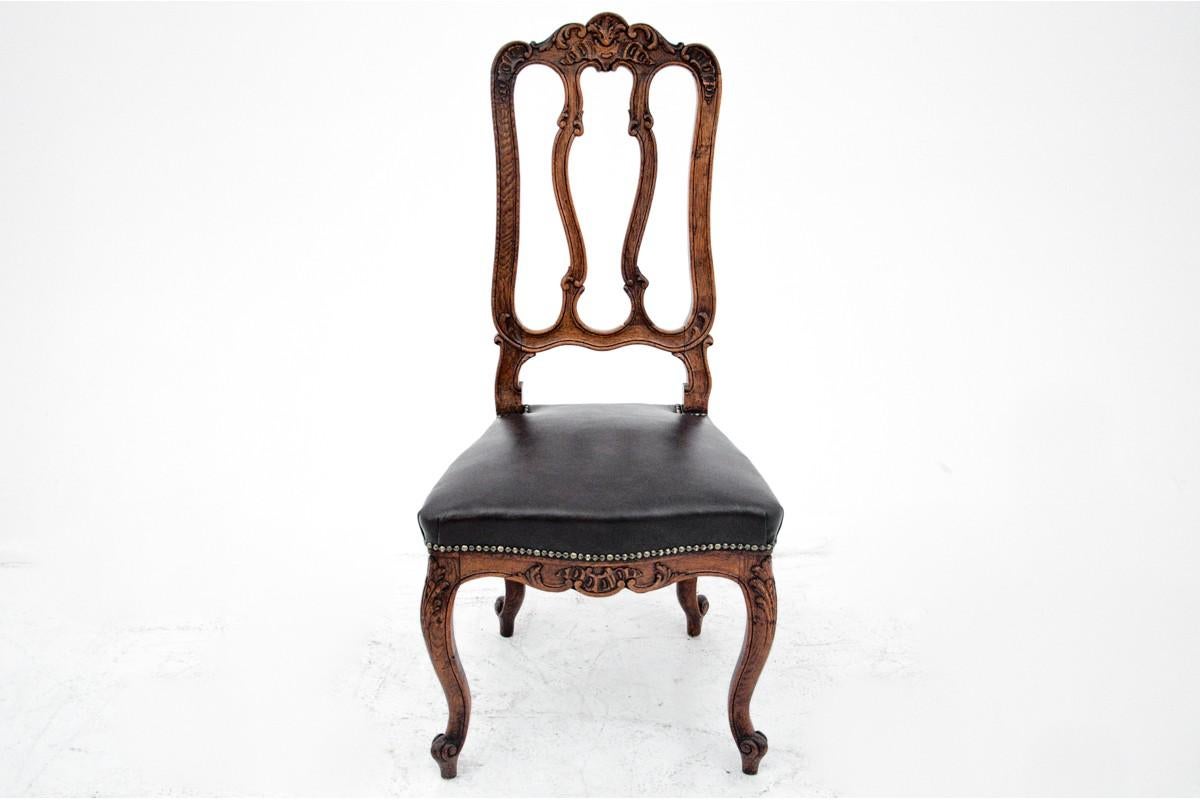 EICHE Antike Esszimmergarnitur mit sechs Stühlen, Frankreich, 1890er Jahre im Zustand „Gut“ im Angebot in Chorzów, PL