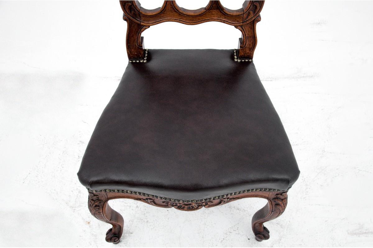 EICHE Antike Esszimmergarnitur mit sechs Stühlen, Frankreich, 1890er Jahre im Angebot 1