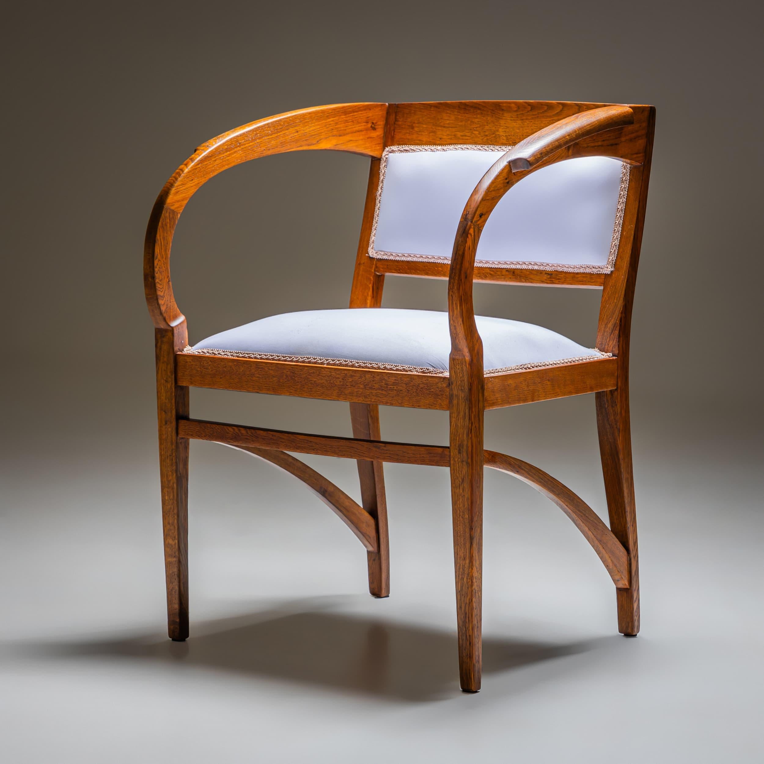 EICHE Sessel, Jugendstil, wahrscheinlich Wien, Anfang 20. (Österreichisch) im Angebot
