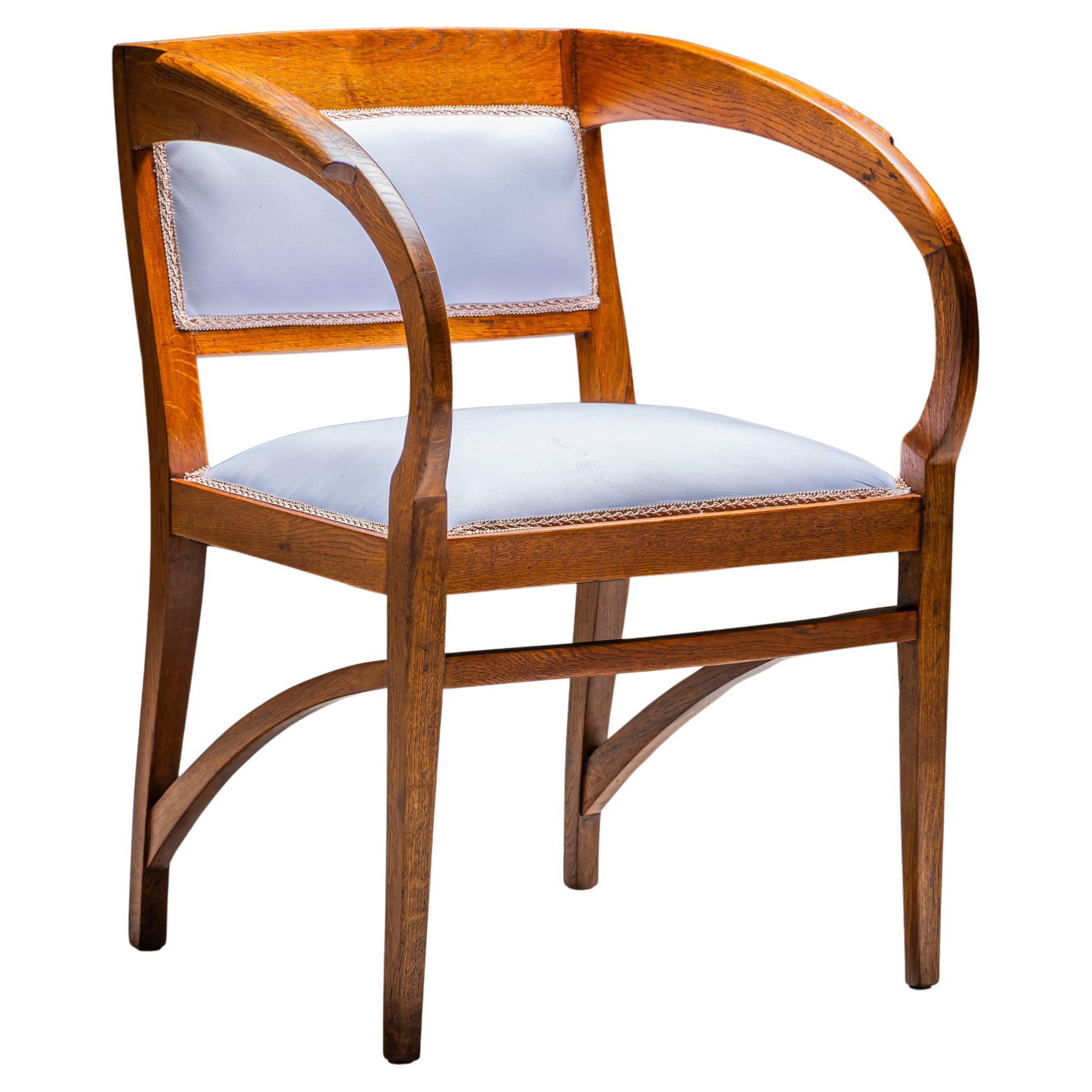 Oak Armchair, Art Nouveau, probably Vienna, Early 20th Century