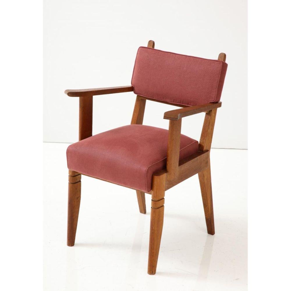 French Oak Armchair by Charles Dudouyt, c. 1940 For Sale