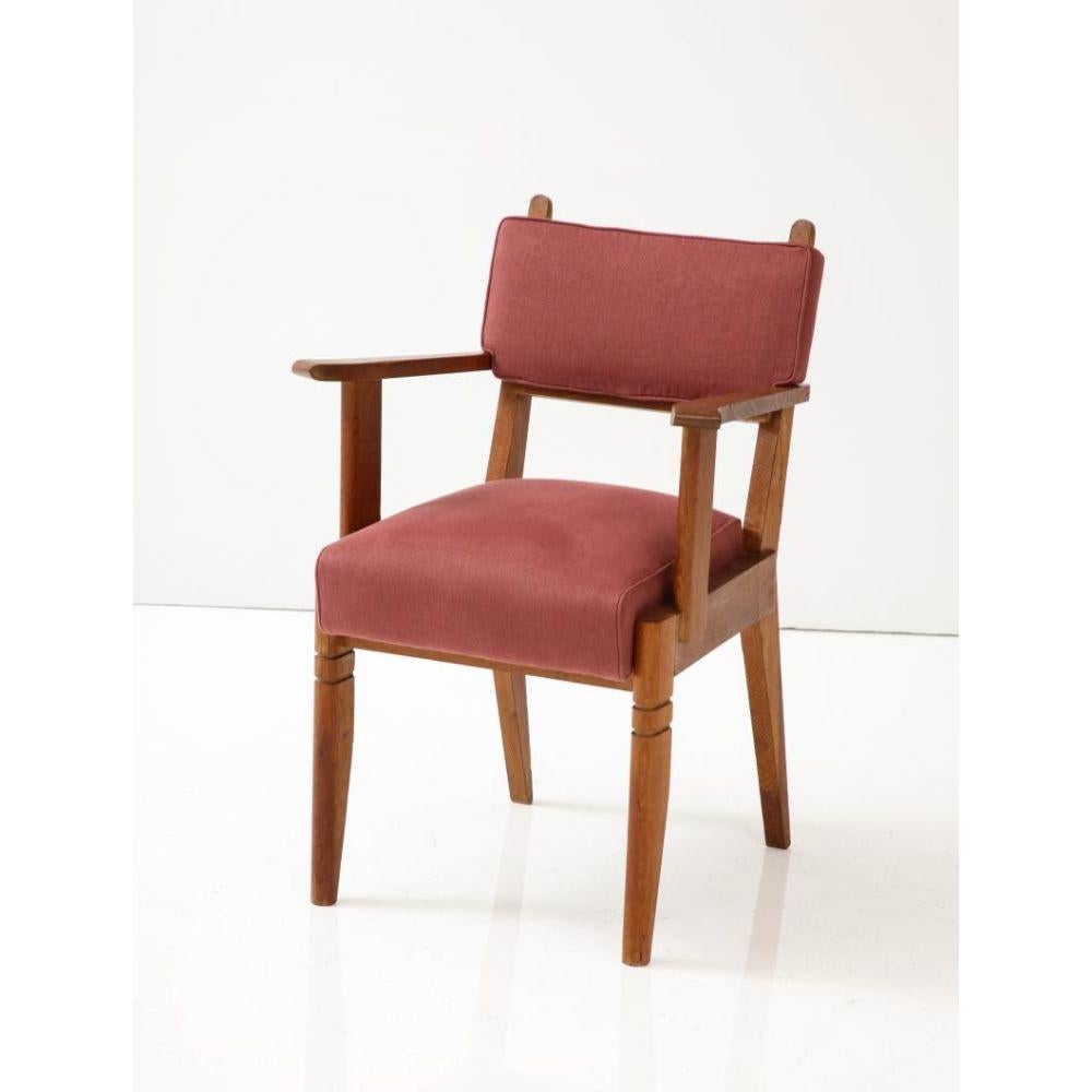 Oak Armchair by Charles Dudouyt, c. 1940 In Good Condition For Sale In New York City, NY