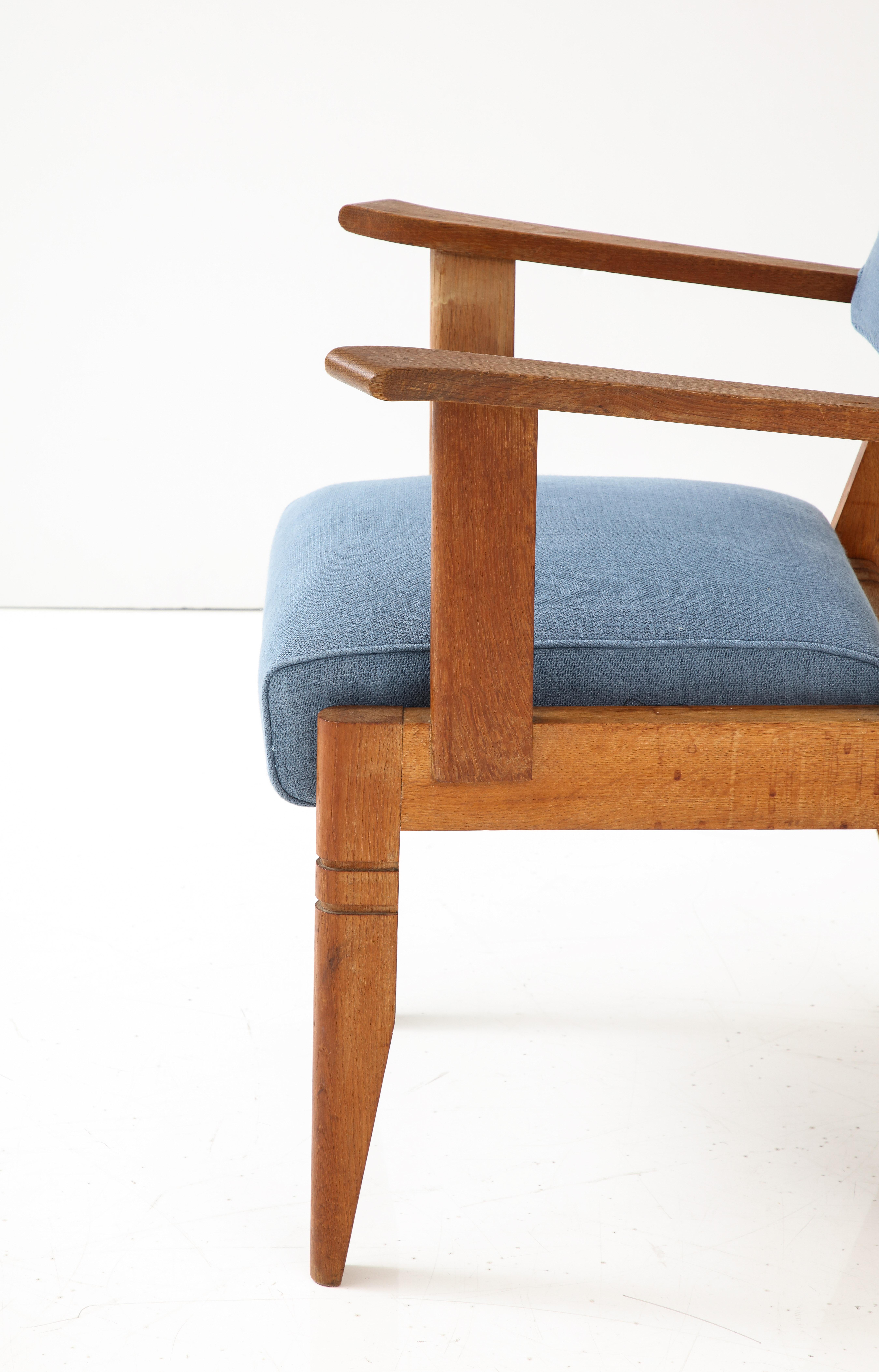 Oak Armchair by Charles Dudouyt, France, c. 1940 For Sale 4