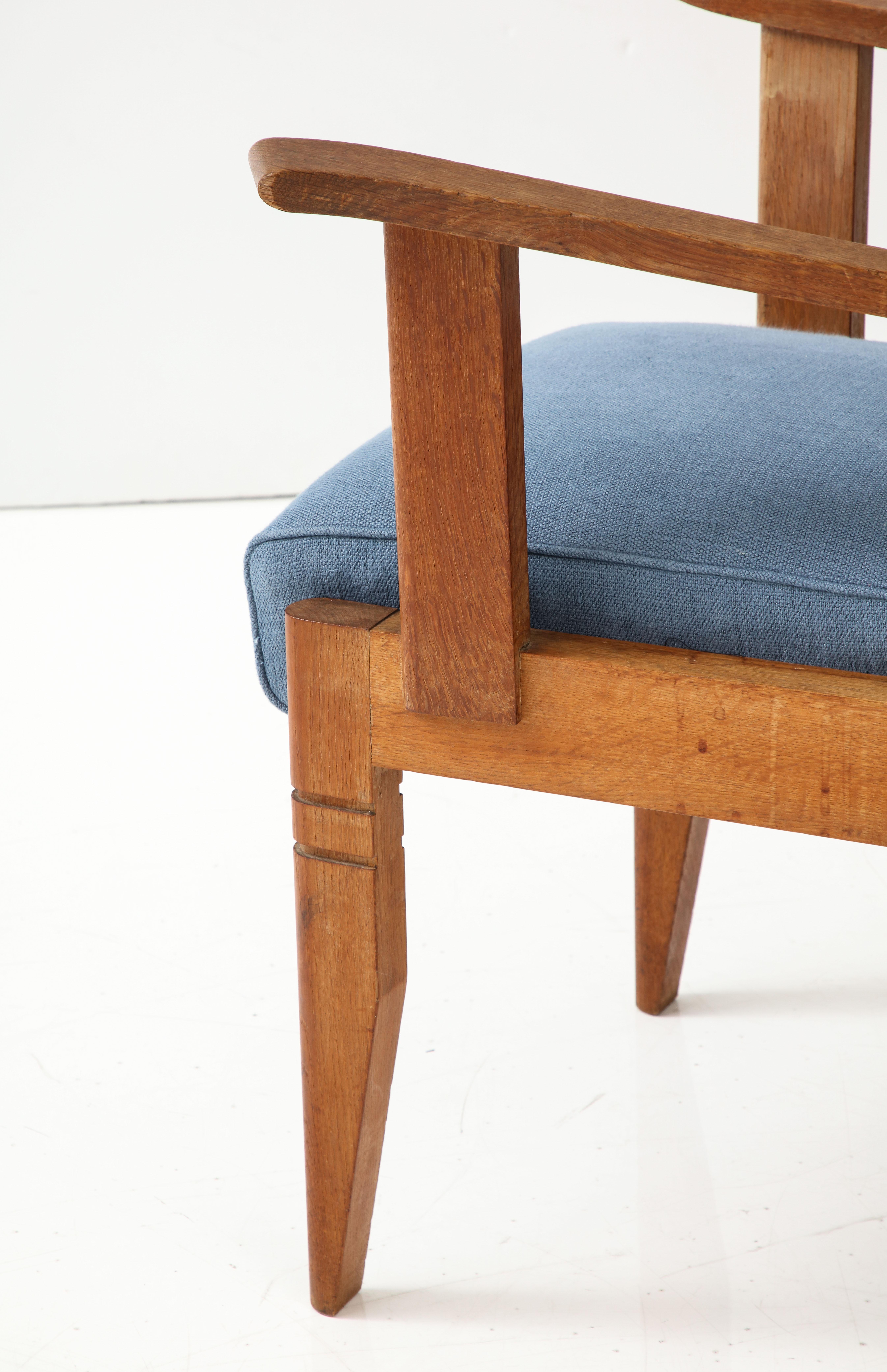 Oak Armchair by Charles Dudouyt, France, c. 1940 For Sale 5