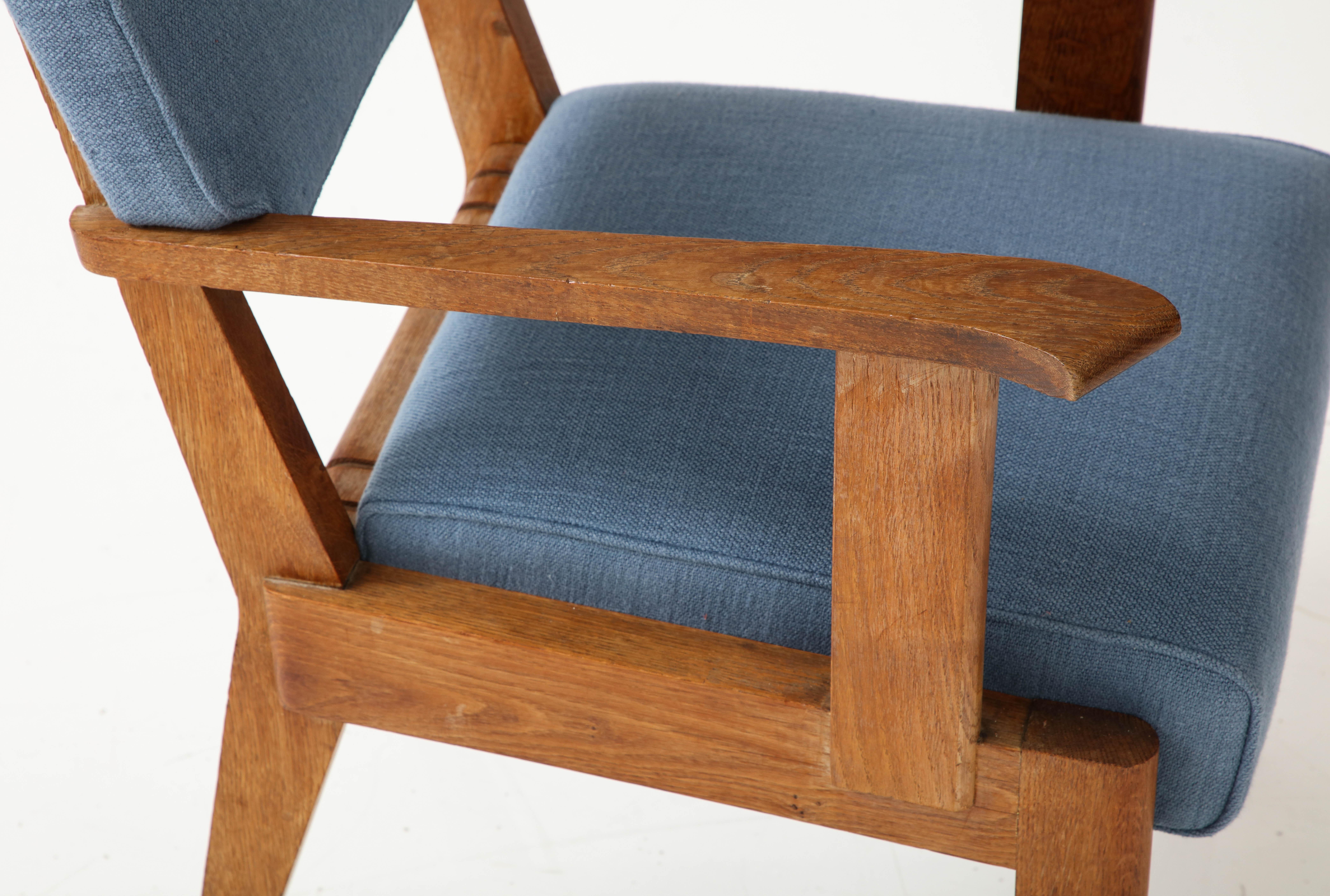 Oak Armchair by Charles Dudouyt, France, c. 1940 For Sale 6