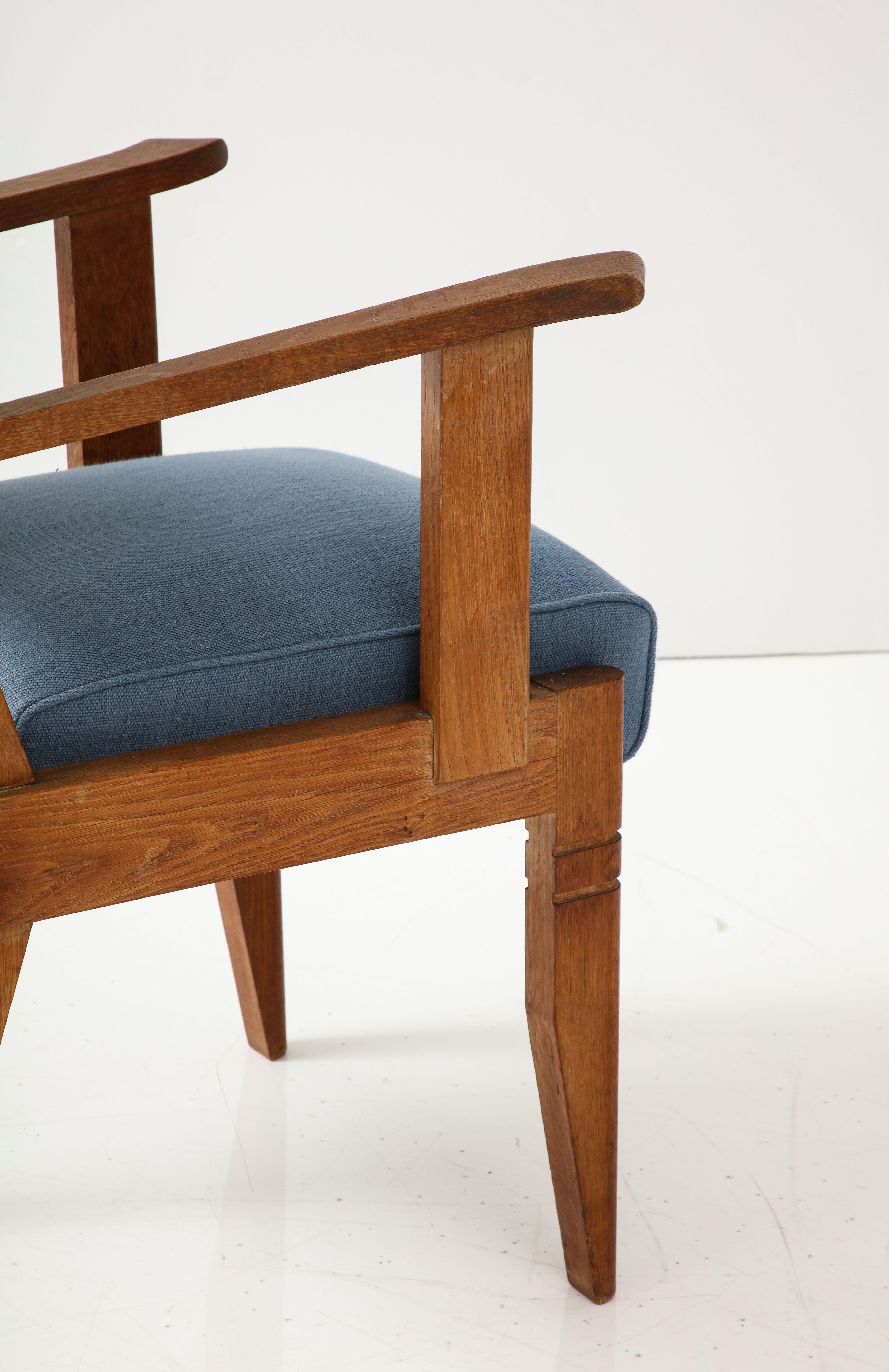 Oak Armchair by Charles Dudouyt, France, c. 1940 For Sale 7