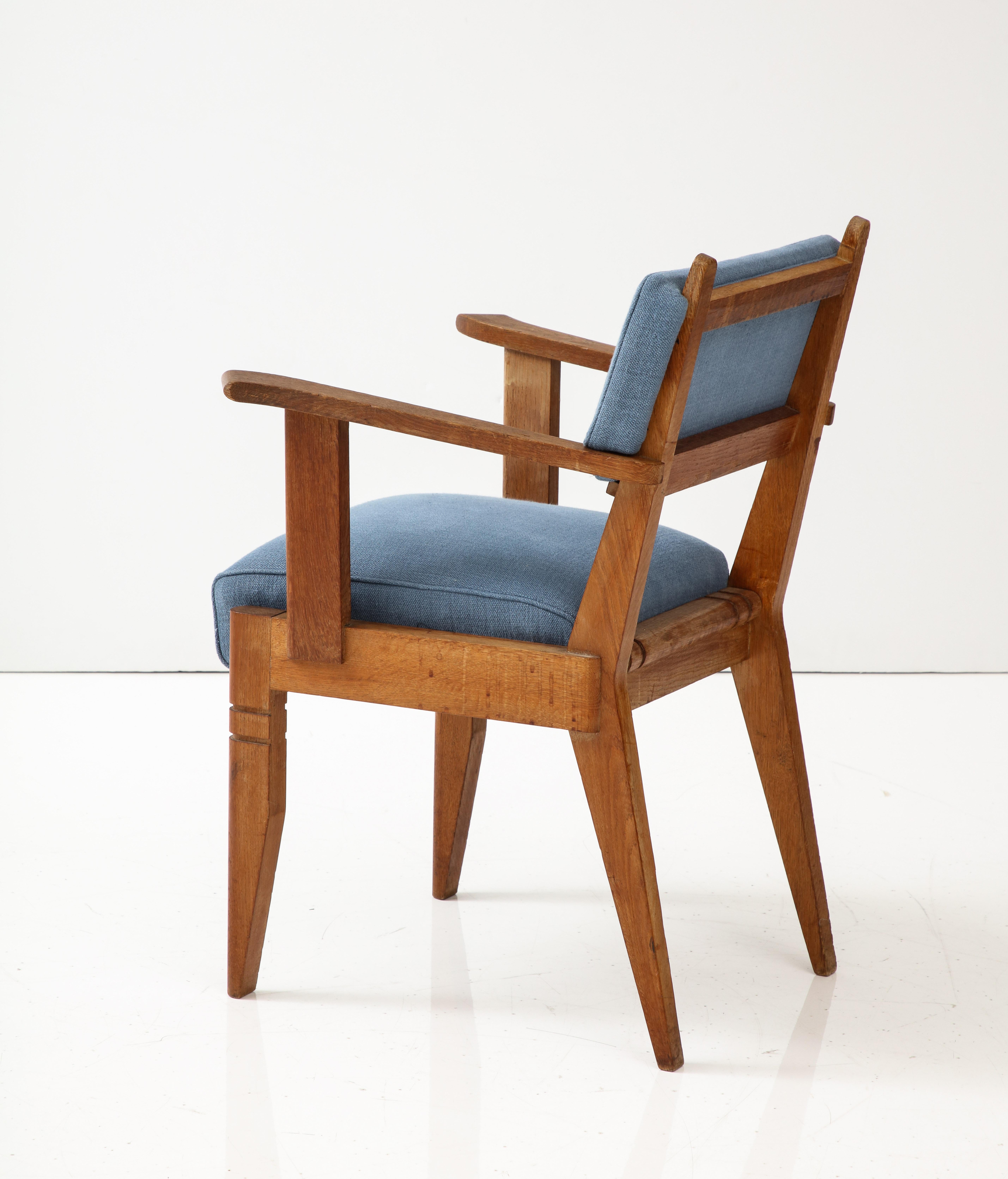 Oak Armchair by Charles Dudouyt, France, c. 1940 In Good Condition For Sale In New York City, NY