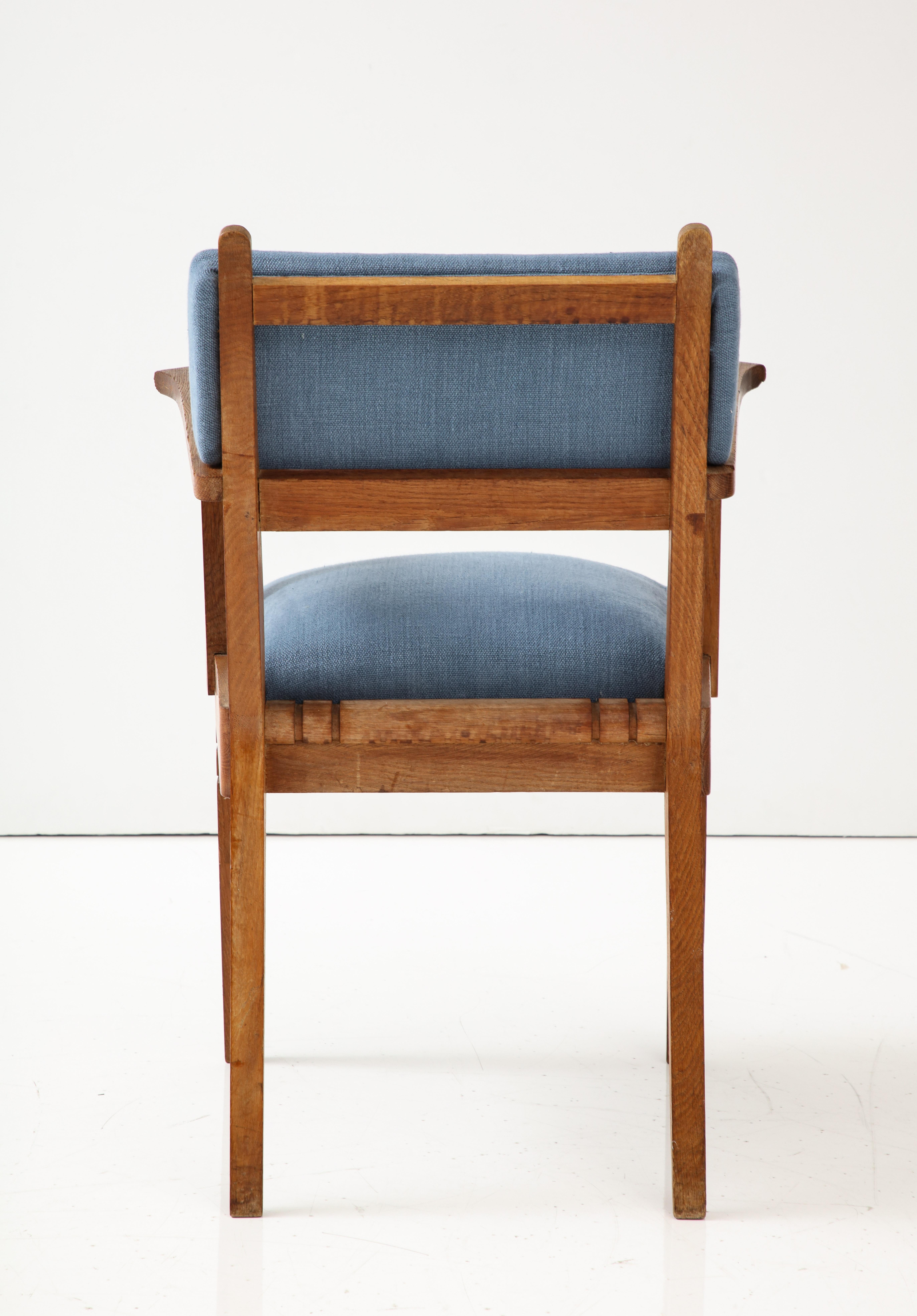 20th Century Oak Armchair by Charles Dudouyt, France, c. 1940 For Sale