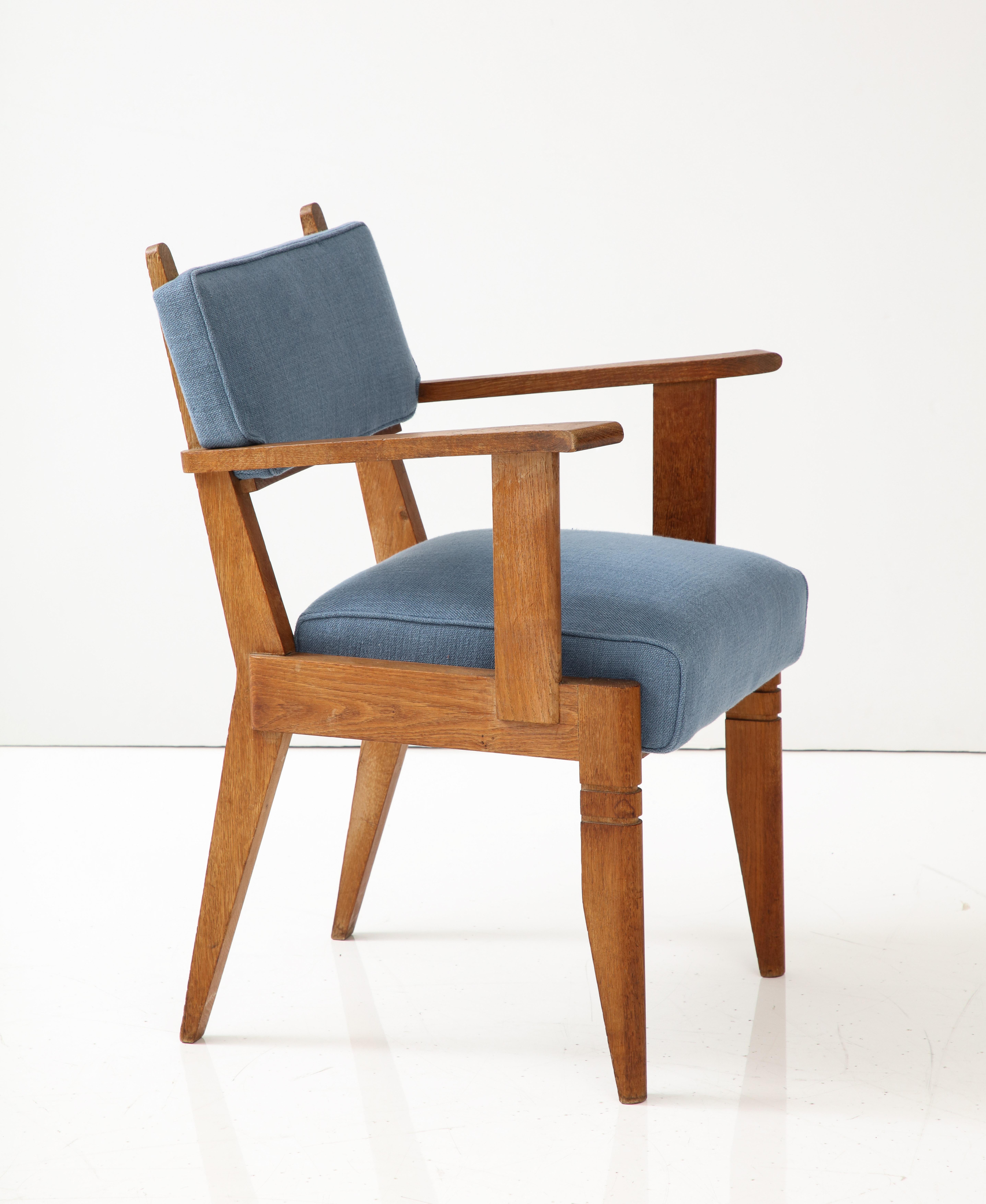 Oak Armchair by Charles Dudouyt, France, c. 1940 For Sale 2