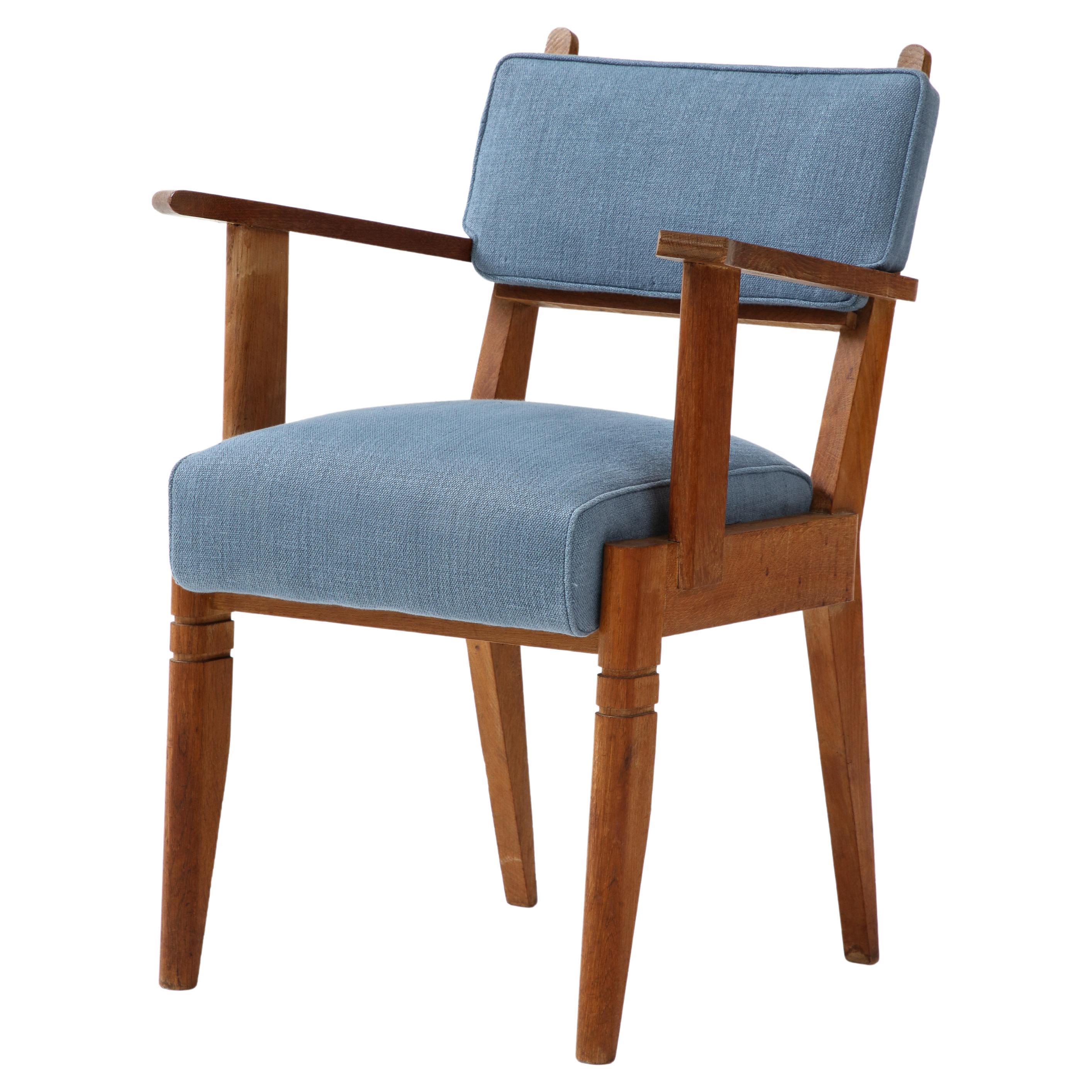 Oak Armchair by Charles Dudouyt, France, c. 1940 For Sale