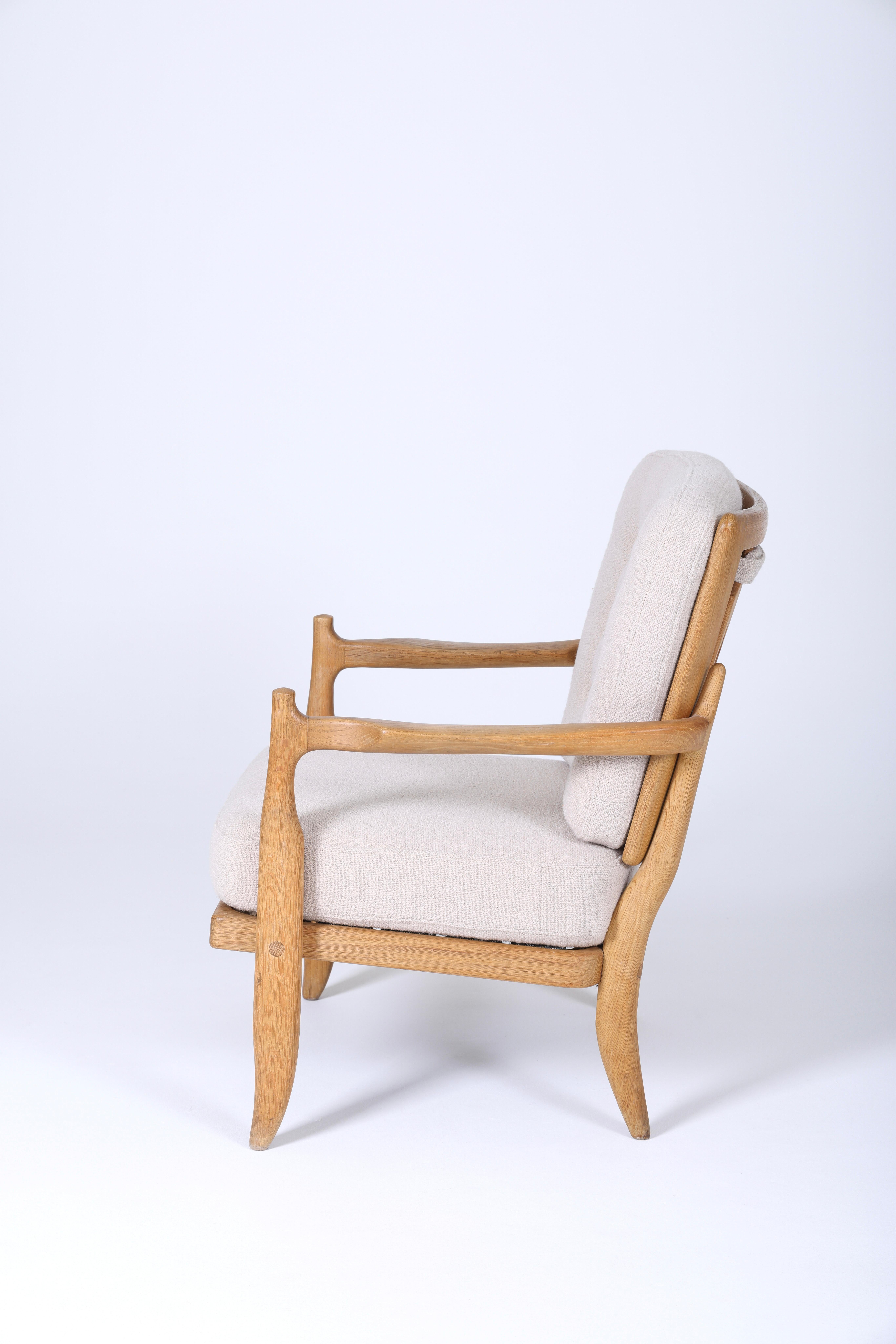 20th Century Oak Armchair by Guillerme & Chambron, 1960s, France