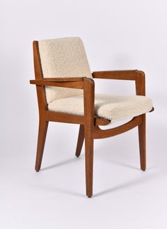 Oak Armchair by Pierre Guariche, Model FS 106