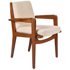 Vintage Oak Armchair by Pierre Guariche, Model FS 106