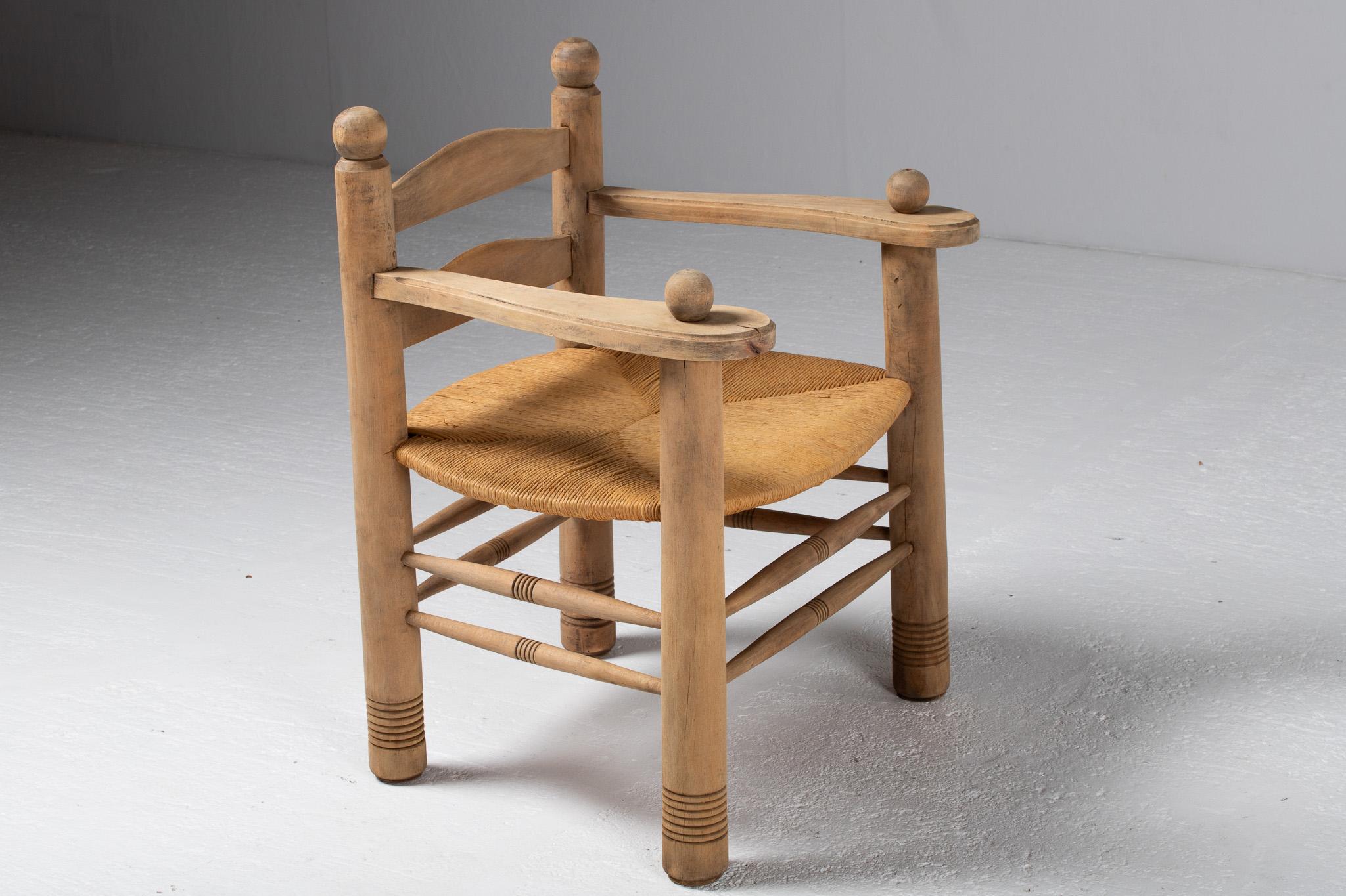 Oak Armchair, Charles Dudouyt, France, 1940 For Sale 5