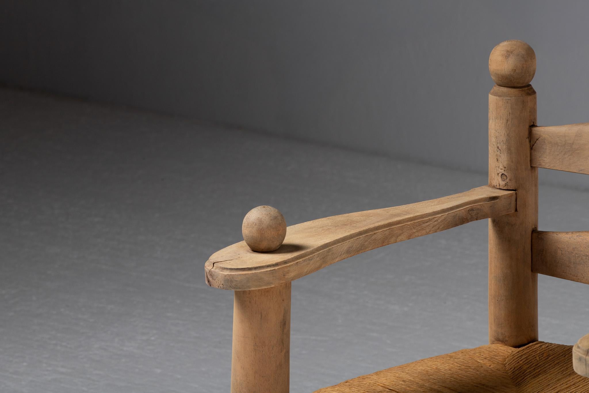French Oak Armchair, Charles Dudouyt, France, 1940 For Sale