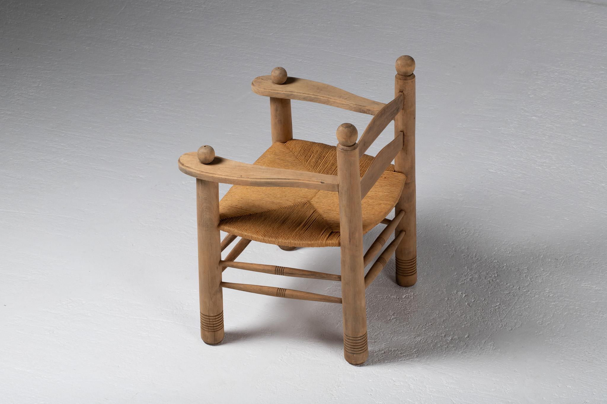Oak Armchair, Charles Dudouyt, France, 1940 For Sale 2