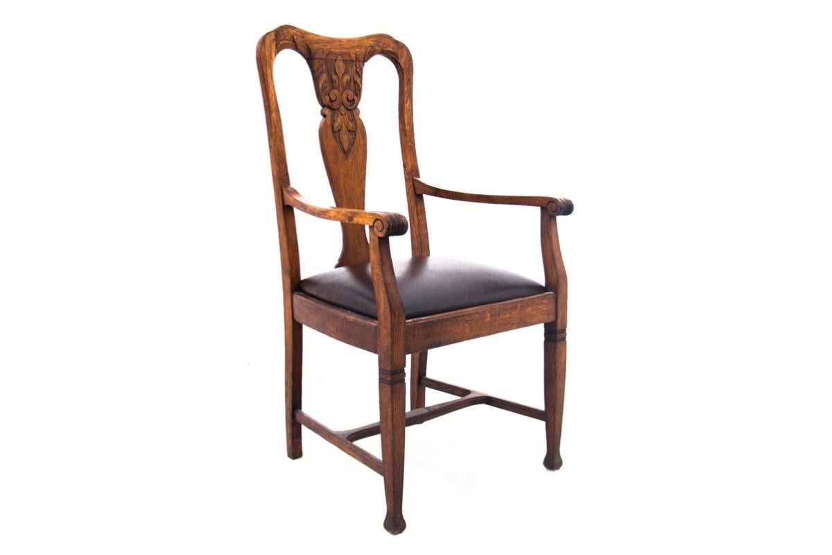 Early 20th Century Oak armchair, Western Europe, early 20th century. For Sale