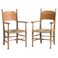 Oak Armchairs by William Birch, England, circa 1890