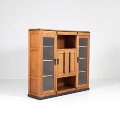 Oak Art Deco Amsterdam School Bookcase, 1920s