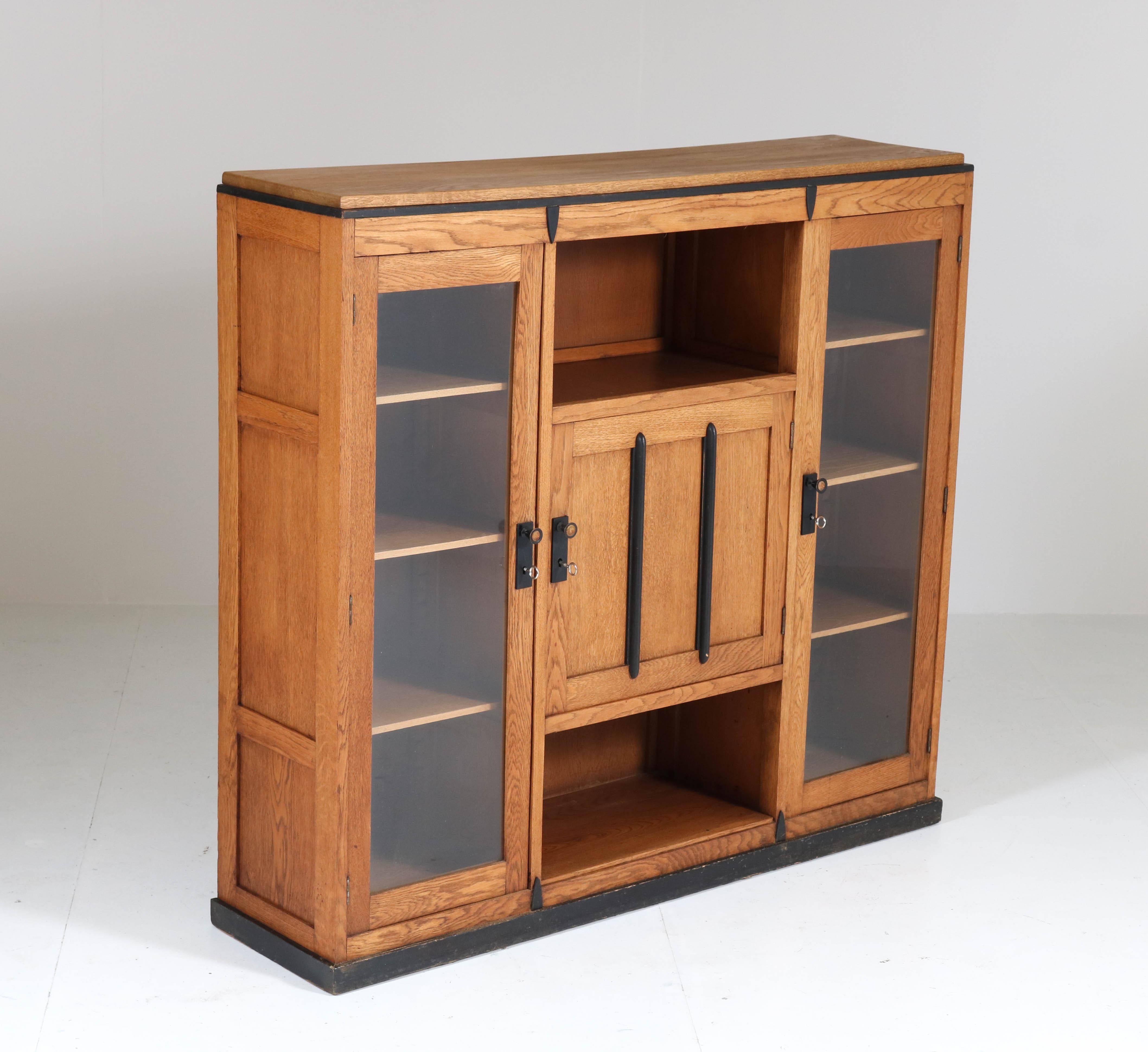 Oak Art Deco Amsterdam School Bookcase, 1920s 3