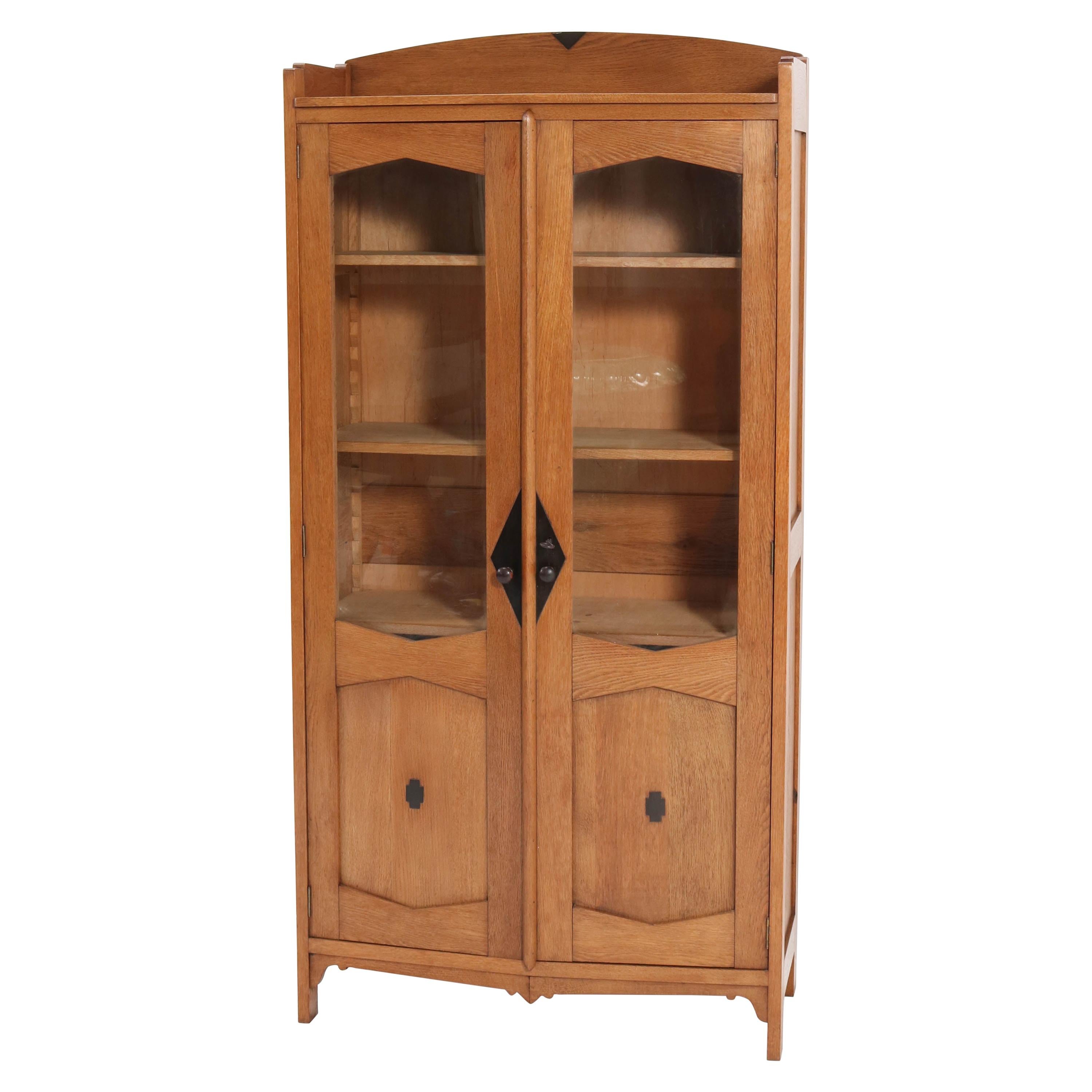 Oak Art Deco Amsterdam School Bookcase, 1920s