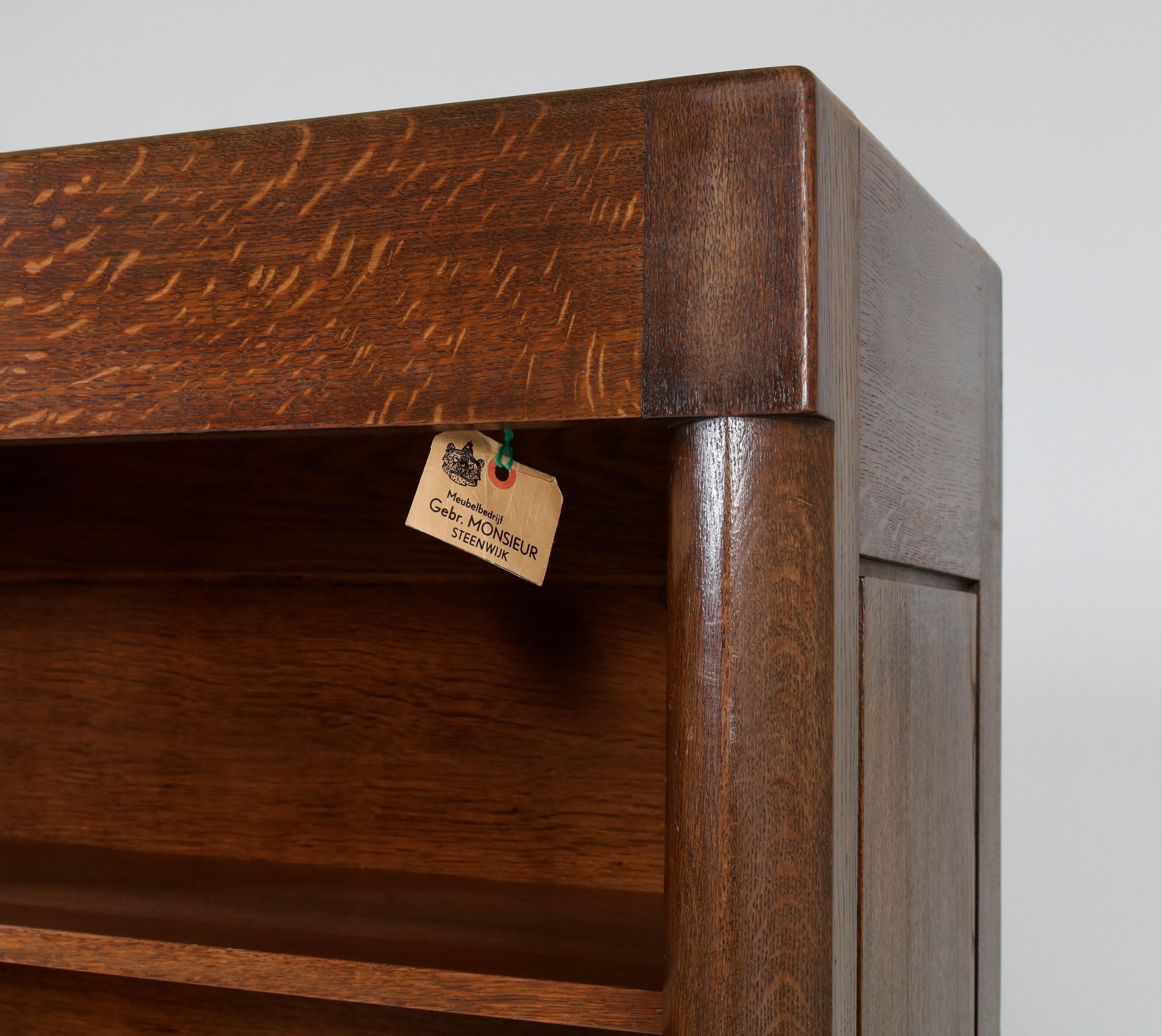Oak Art Deco Amsterdam School Bookcase by Hildo Krop for Gebr. Monsieur, 1920s 1