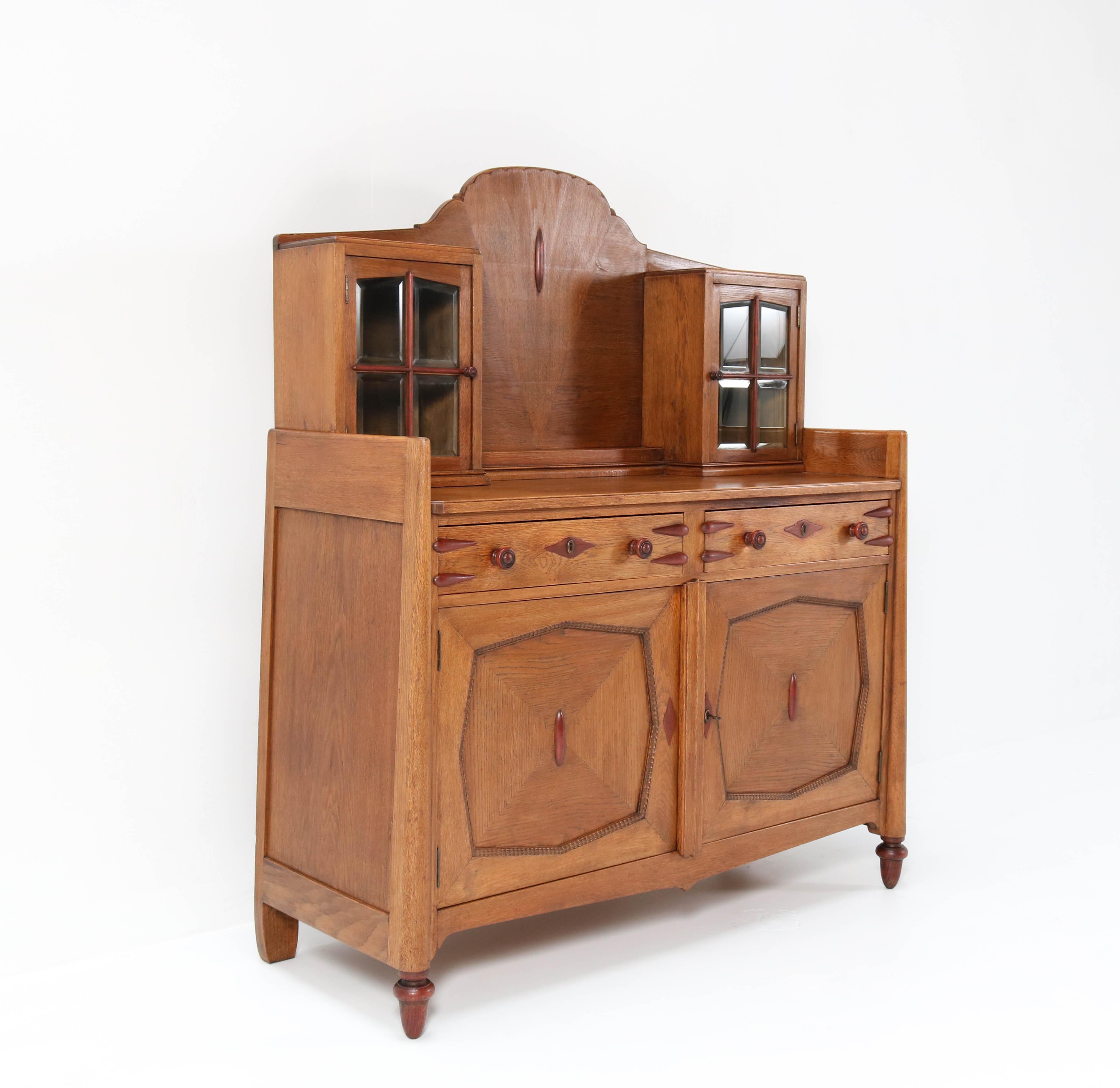 Dutch Oak Art Deco Amsterdam School Buffet or Sideboard by Fa. Speelman, 1920s