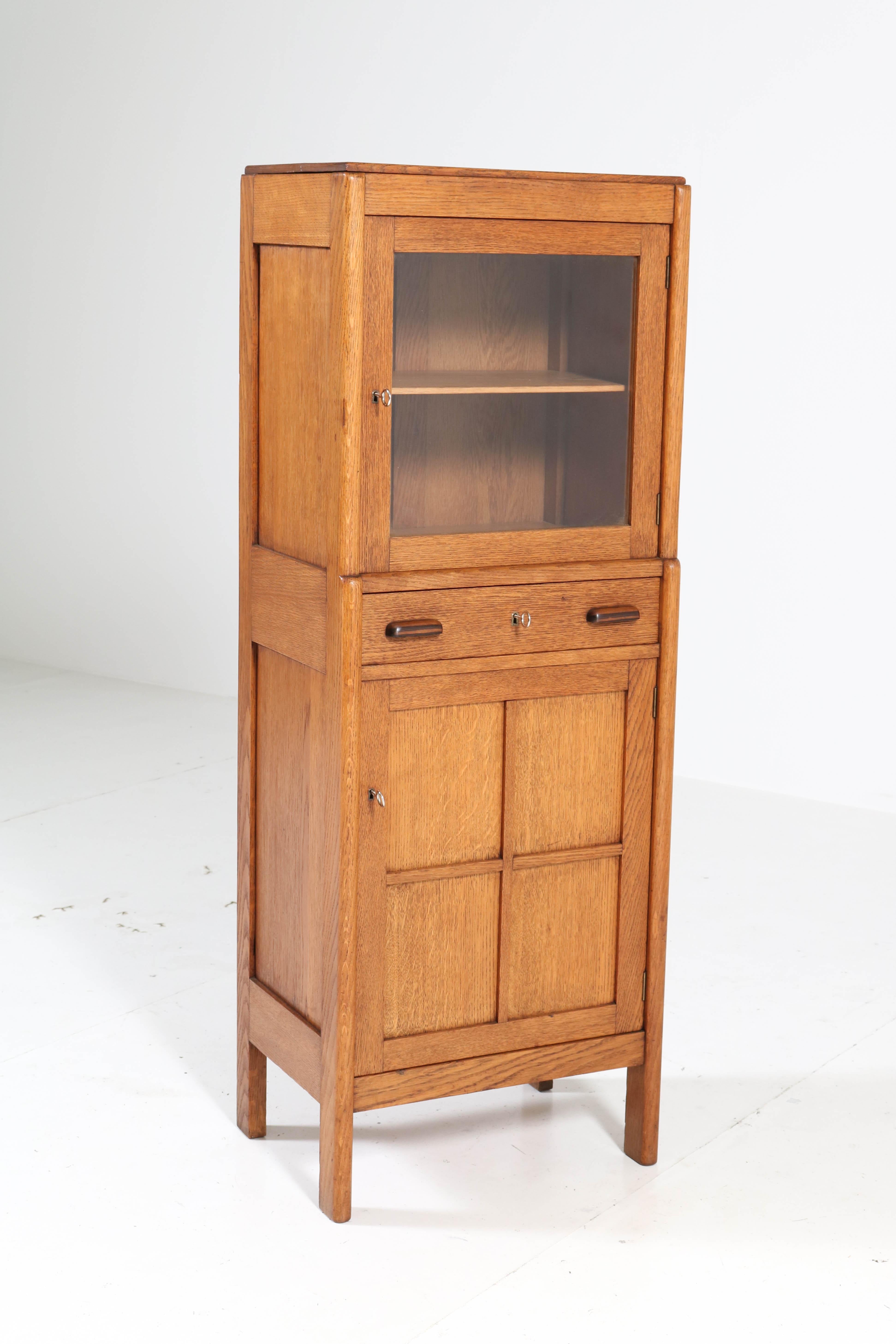 Early 20th Century Oak Art Deco Amsterdam School Cabinet, 1920s