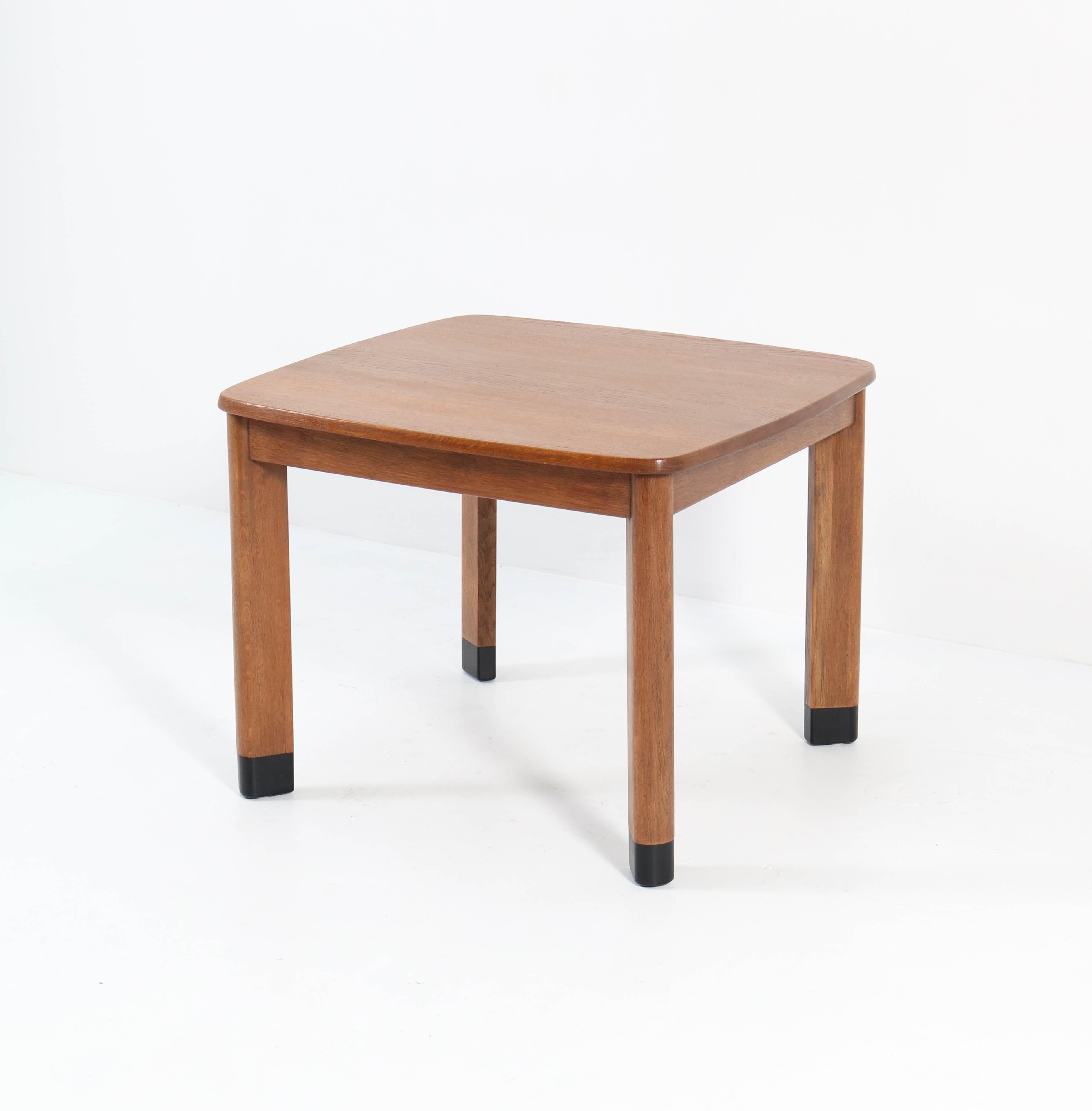 Dutch Oak Art Deco Amsterdam School Coffee Table in the Style of Piet Kramer, 1920s For Sale