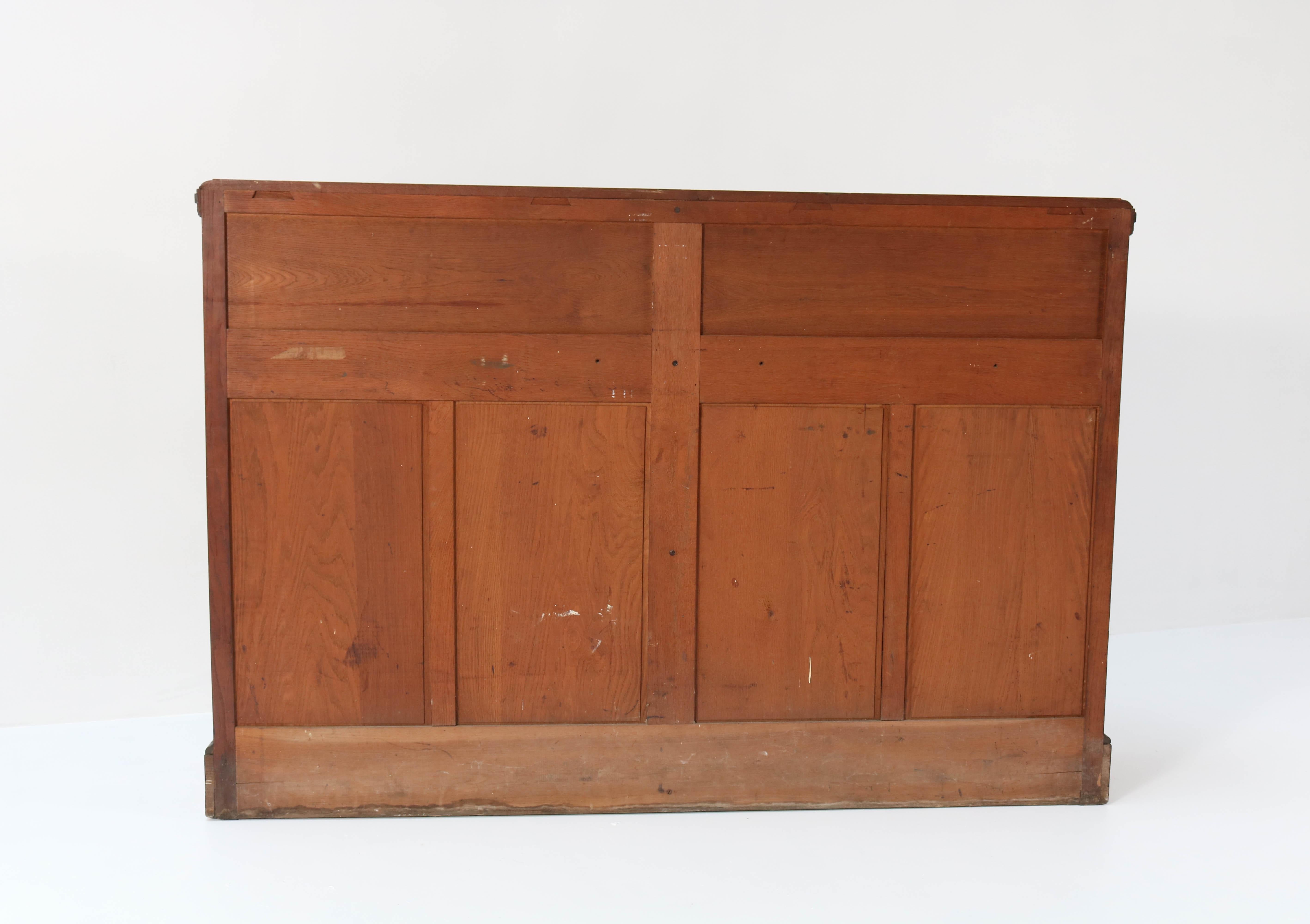 Oak Art Deco Amsterdam School Open Bookcase, 1920s 1