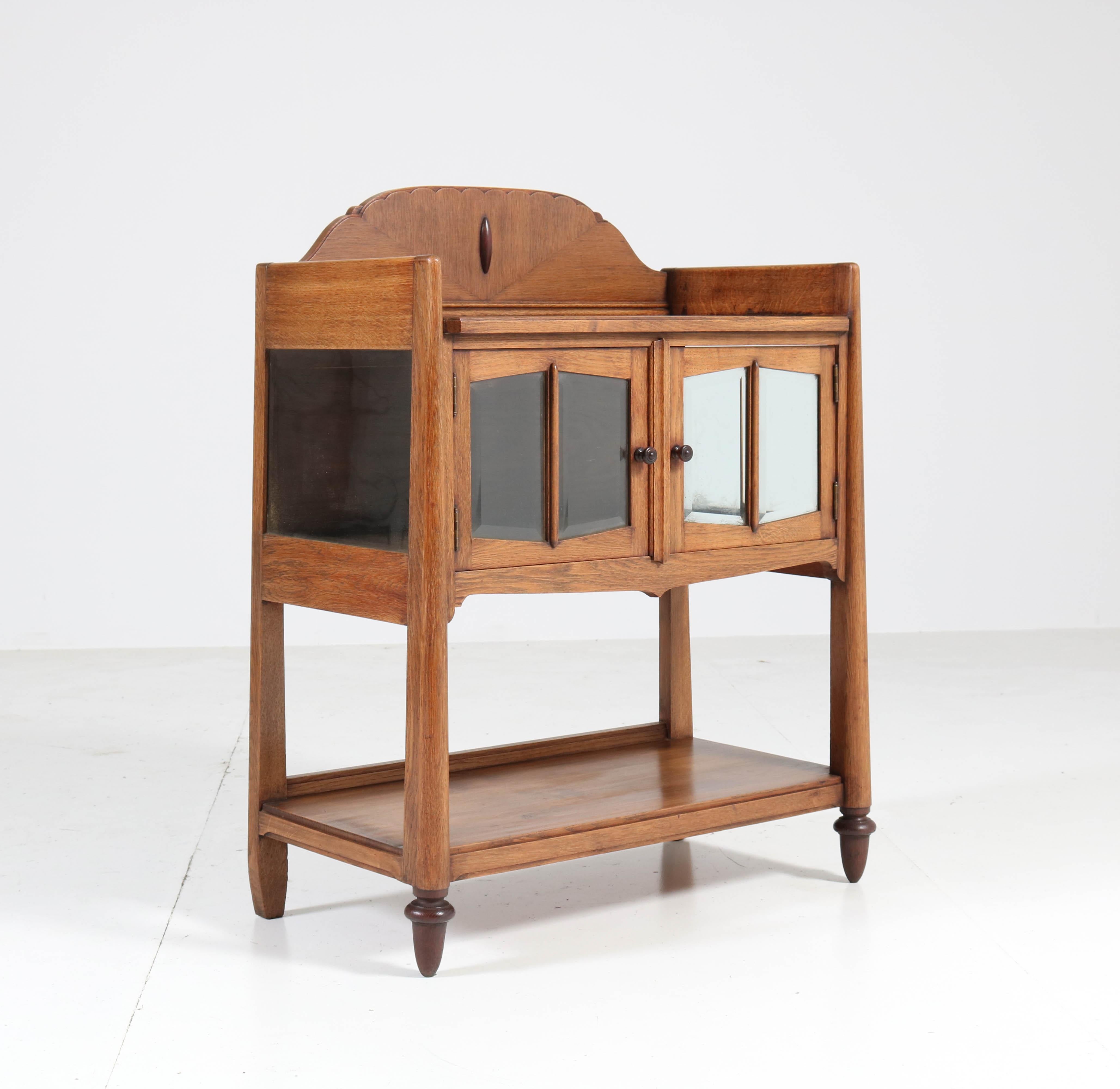 Oak Art Deco Amsterdam School Tea Cabinet by S. Speelman Wz Rotterdam, 1920s 4