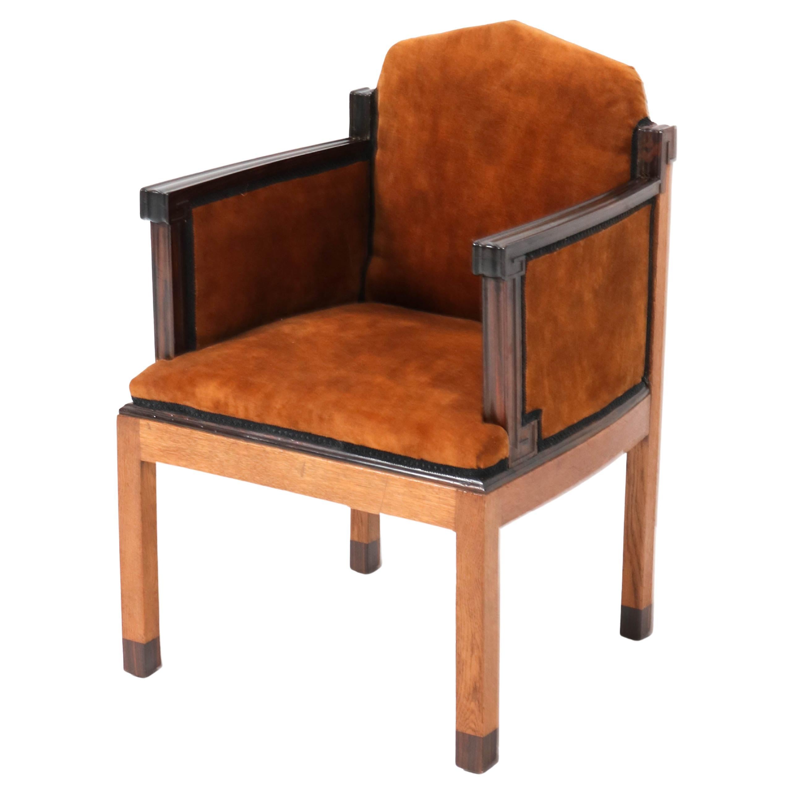 Oak Art Deco Amsterdamse School Armchair by Fa. Drilling Amsterdam, 1920s