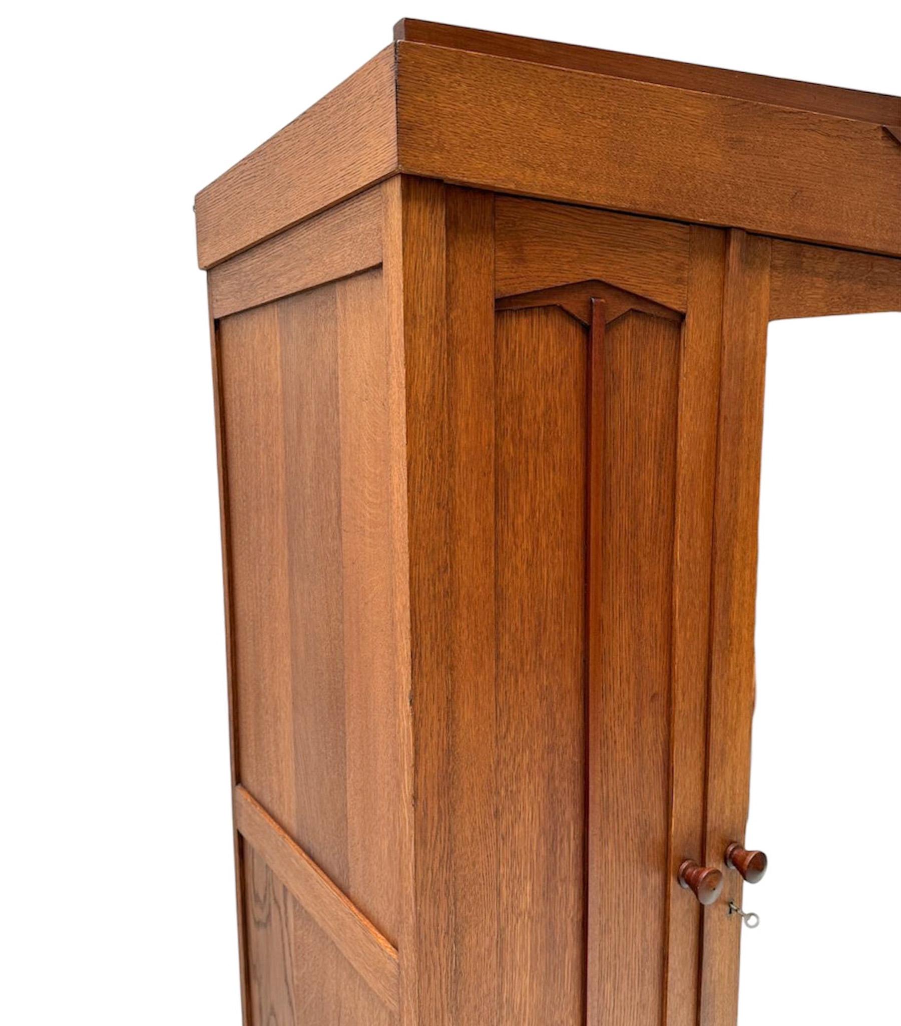 Oak Art Deco Amsterdamse School Armoire or Wardrobe, 1920s 2