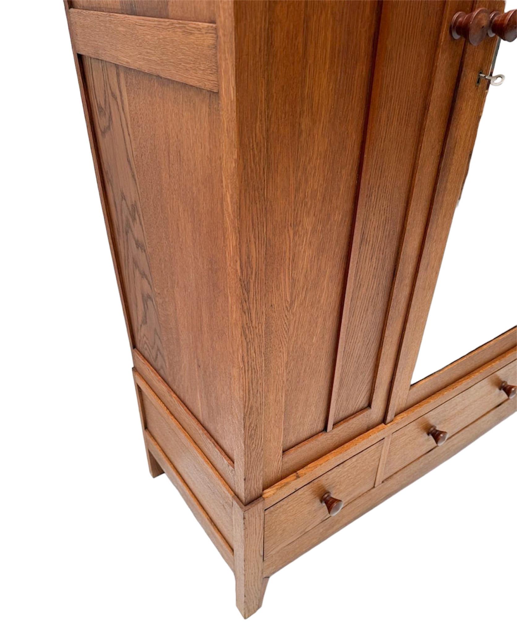 Oak Art Deco Amsterdamse School Armoire or Wardrobe, 1920s 3