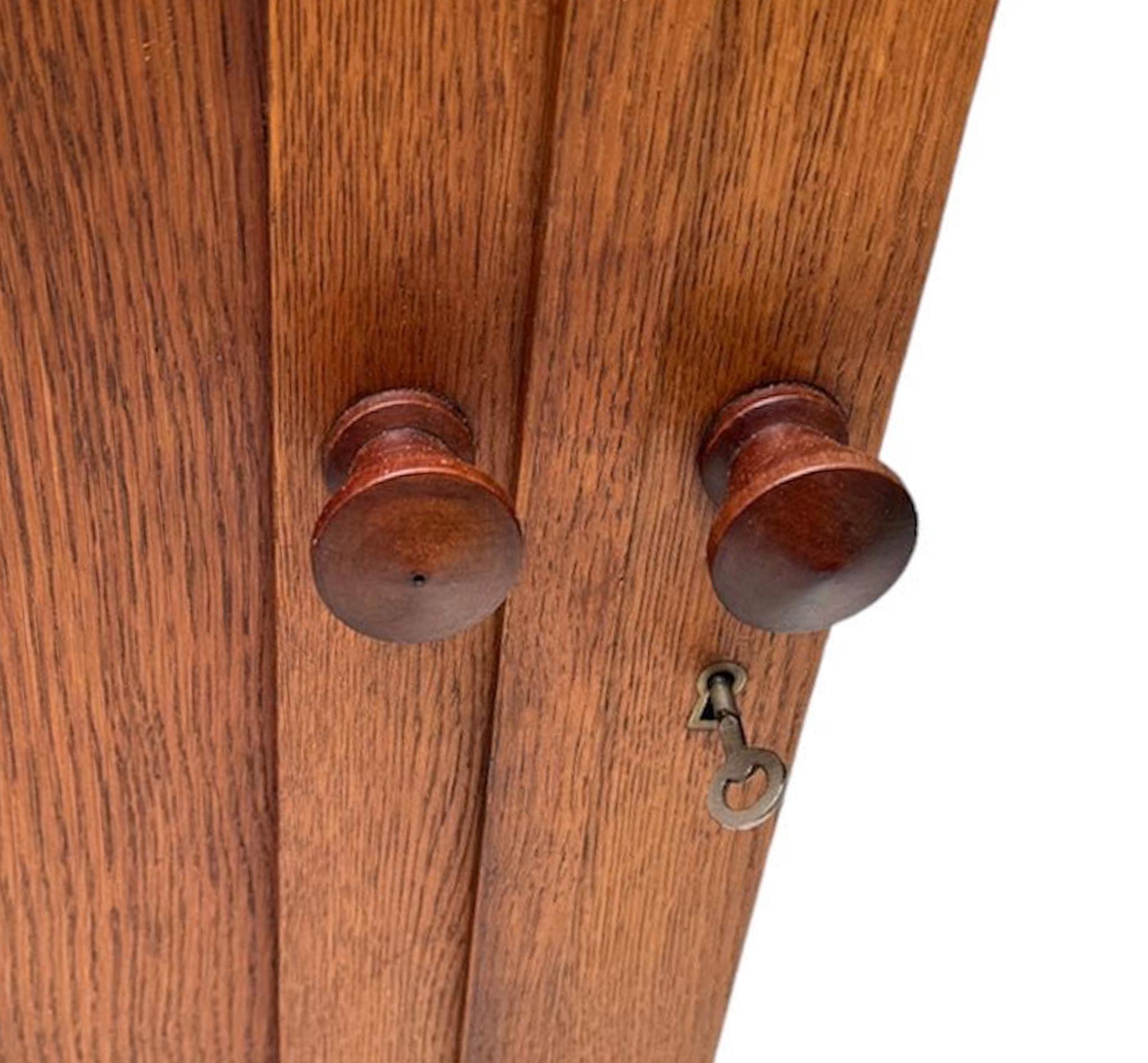 Oak Art Deco Amsterdamse School Armoire or Wardrobe, 1920s 4