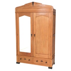 Oak Art Deco Amsterdamse School Armoire or Wardrobe by Fa. Drilling Amsterdam