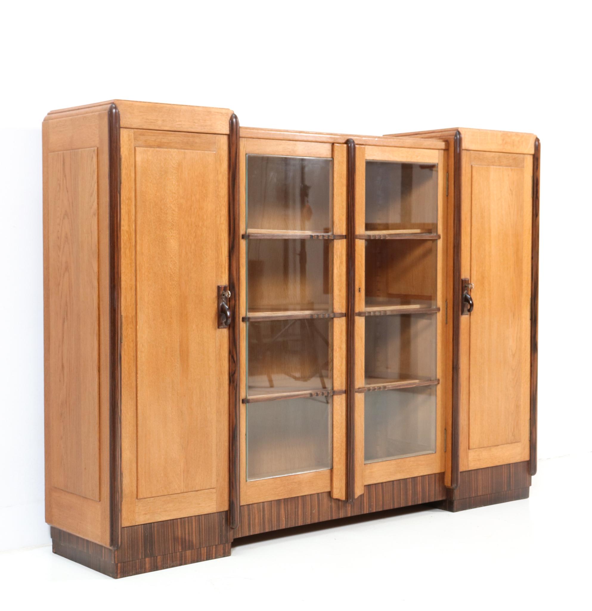 Oak Art Deco Amsterdamse School Bookcase, 1920s 2