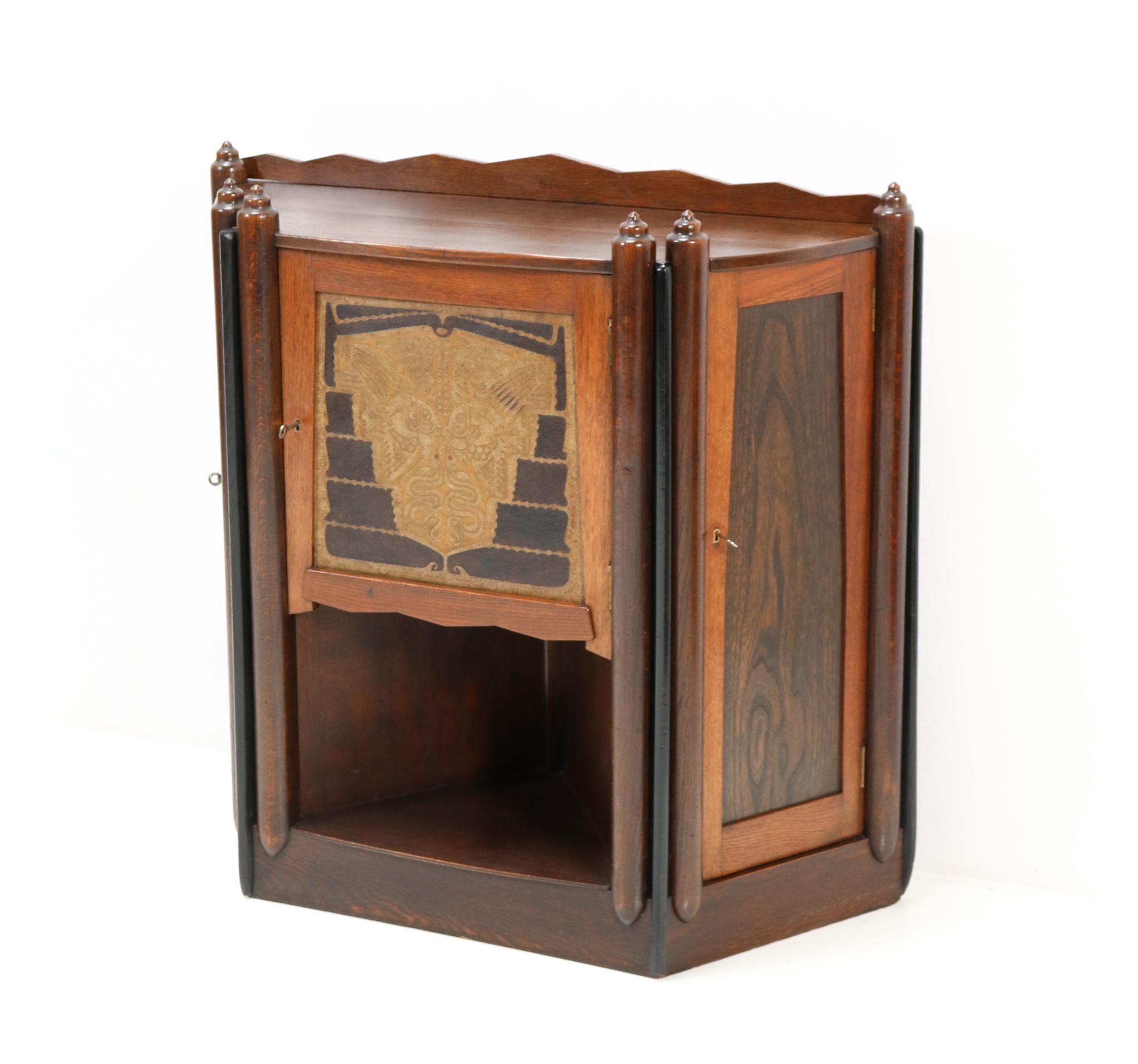 Dutch  Oak Art Deco Amsterdamse School   Cabinet  by Chris Bartels, 1920s For Sale