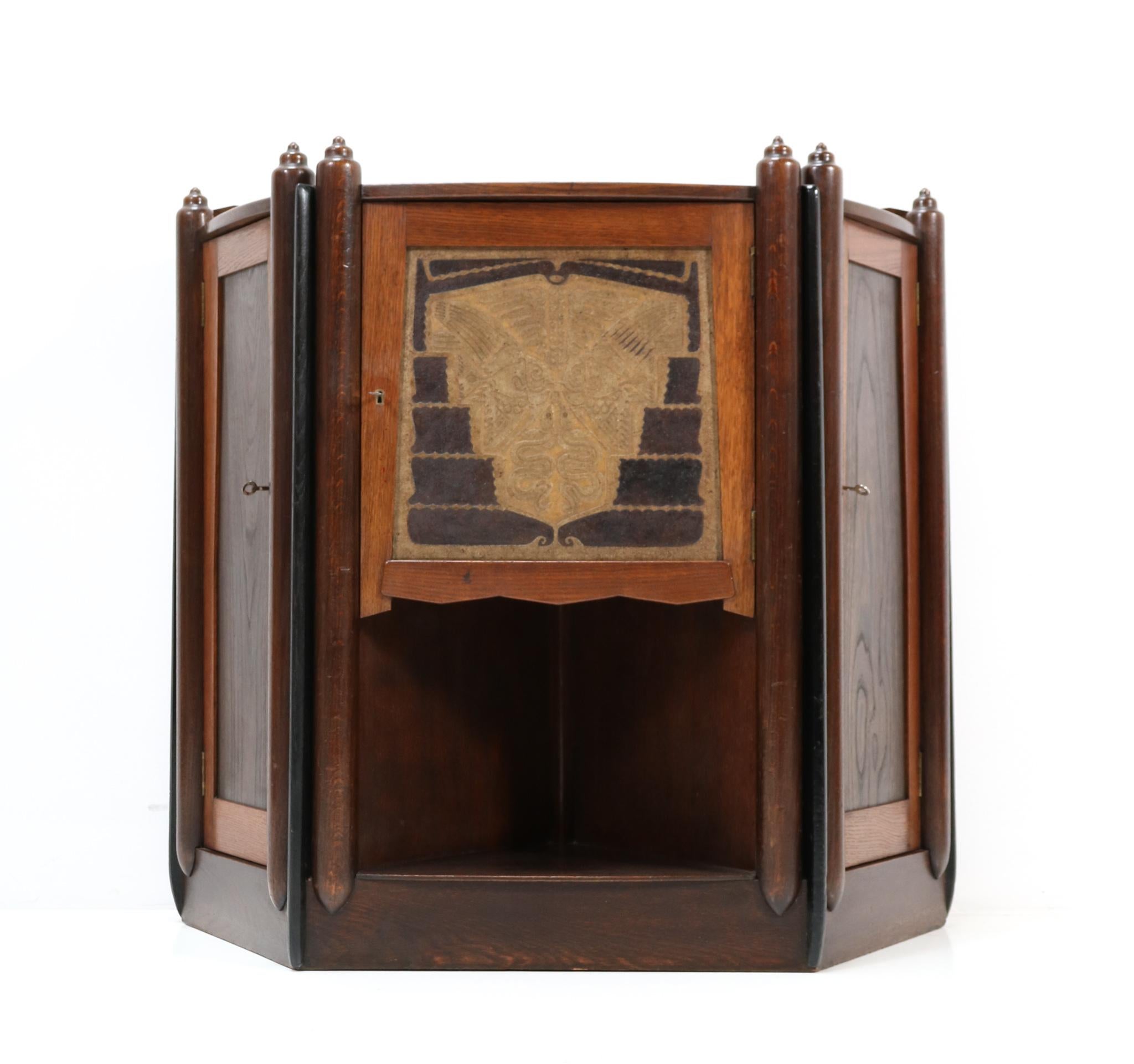 Early 20th Century  Oak Art Deco Amsterdamse School   Cabinet  by Chris Bartels, 1920s For Sale