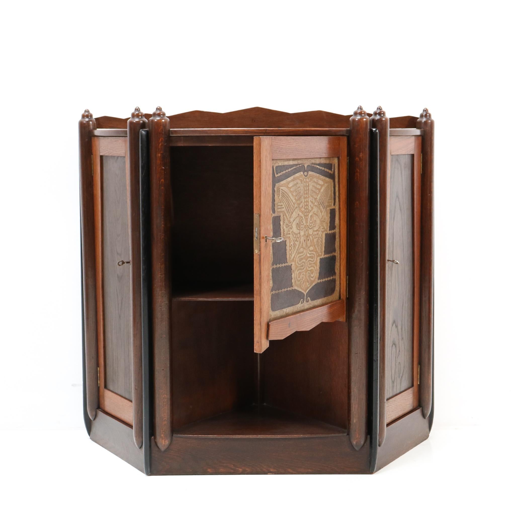  Oak Art Deco Amsterdamse School   Cabinet  by Chris Bartels, 1920s For Sale 1