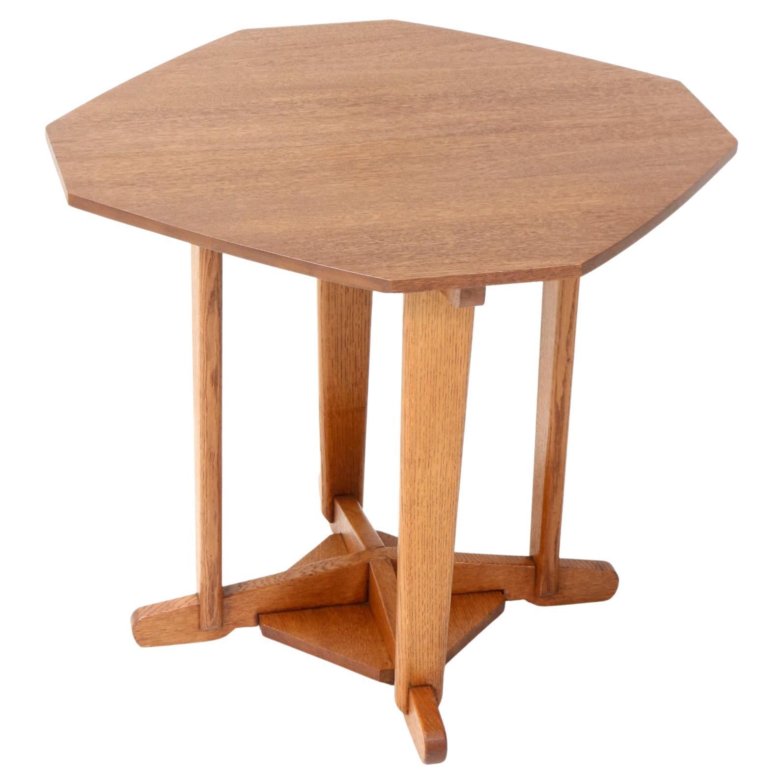Tavolo da centro in Oak Art Deco Amsterdamse School, anni '20