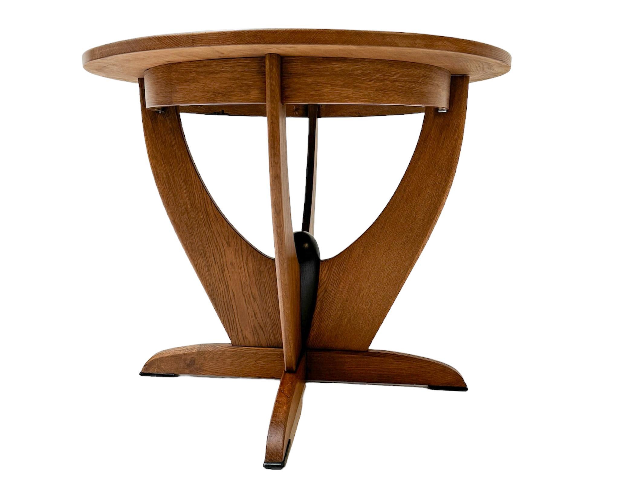 Dutch Oak Art Deco Amsterdamse School Center Table by Paul Bromberg for Metz & Co. For Sale
