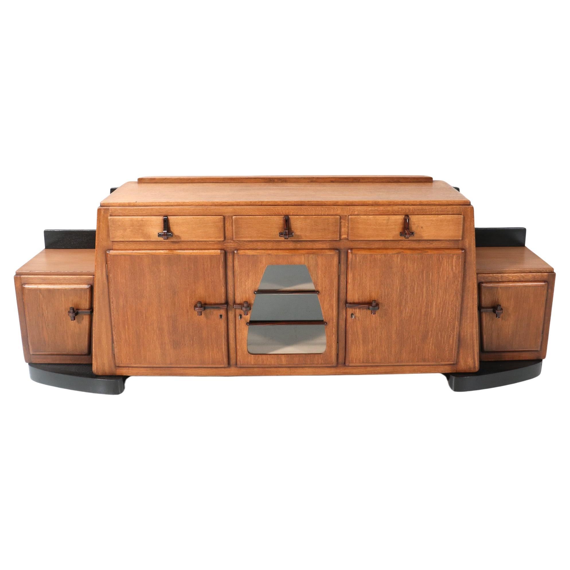 Art Deco Oak Credenza 183 For Sale on 1stDibs
