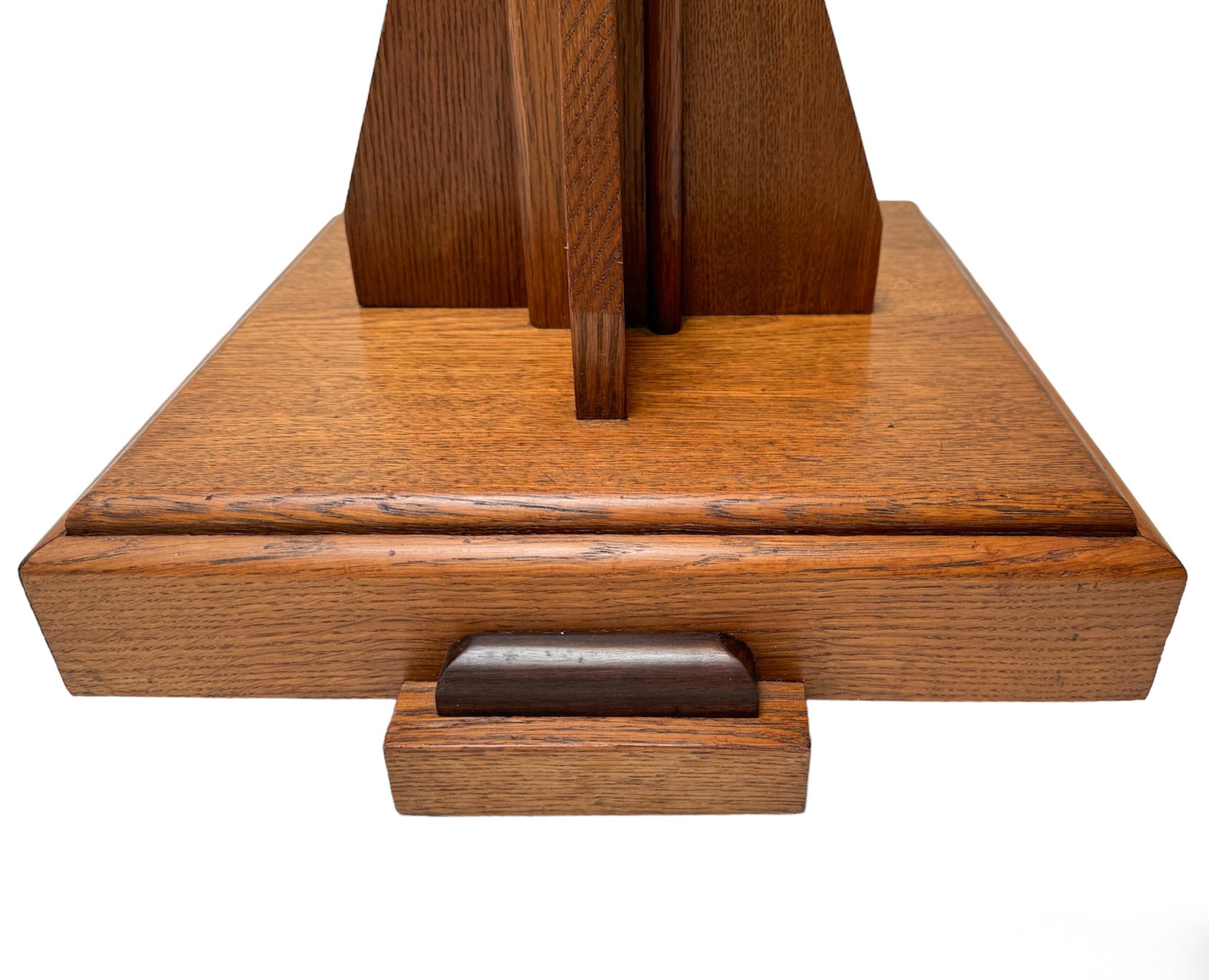Oak Art Deco Amsterdamse School Floor Lamp, 1920s 5