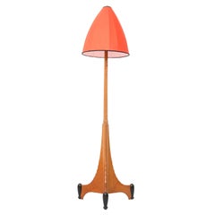Oak Art Deco Amsterdamse School Floor Lamp by C.H. Eckhart, 1920s