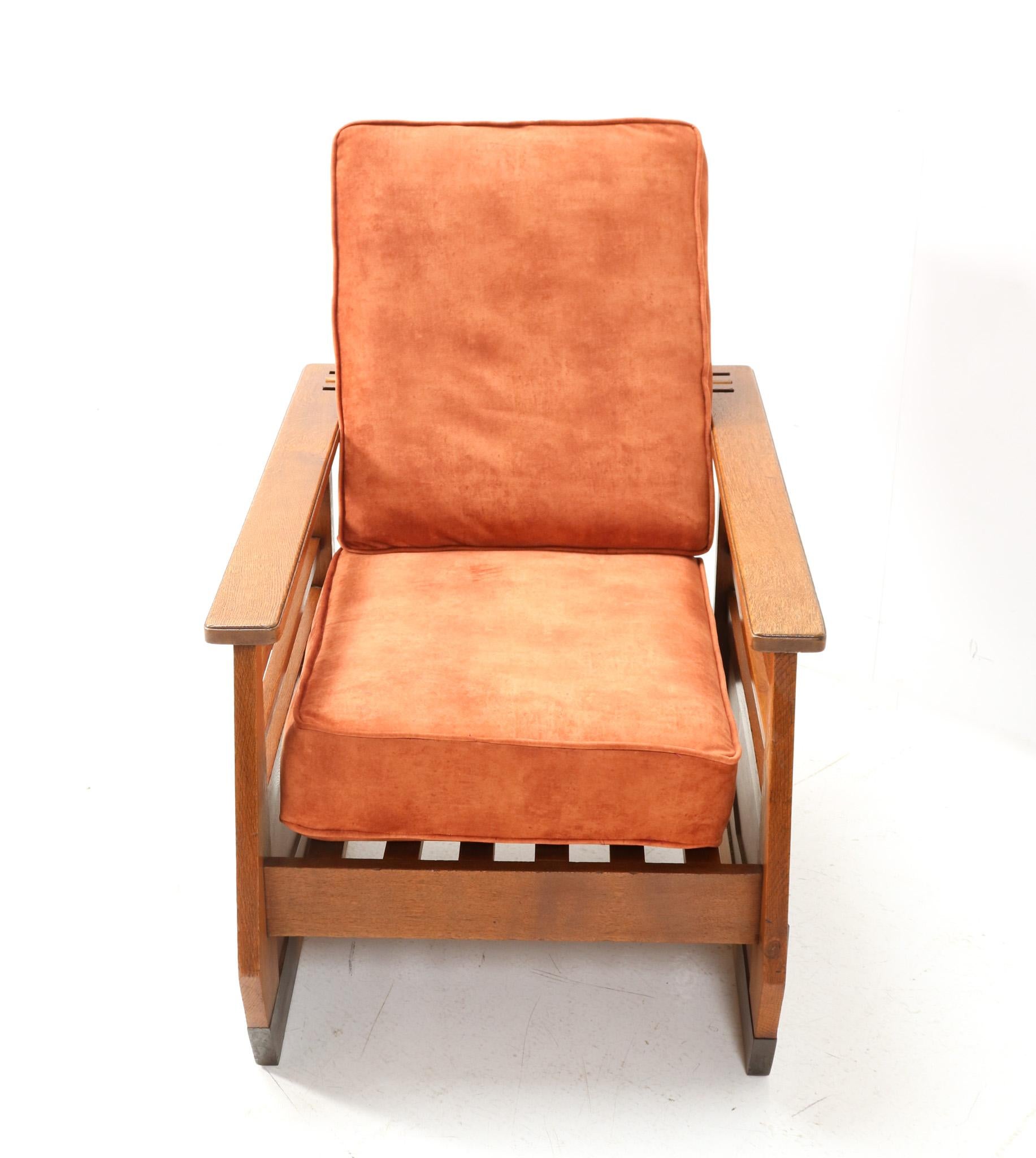 Oak Art Deco Amsterdamse School Lounge Chair or Folding Chair, 1920s For Sale 2