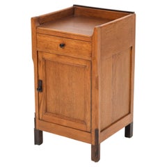 Oak Art Deco Amsterdamse School Nightstand or Bedside Table, 1920s